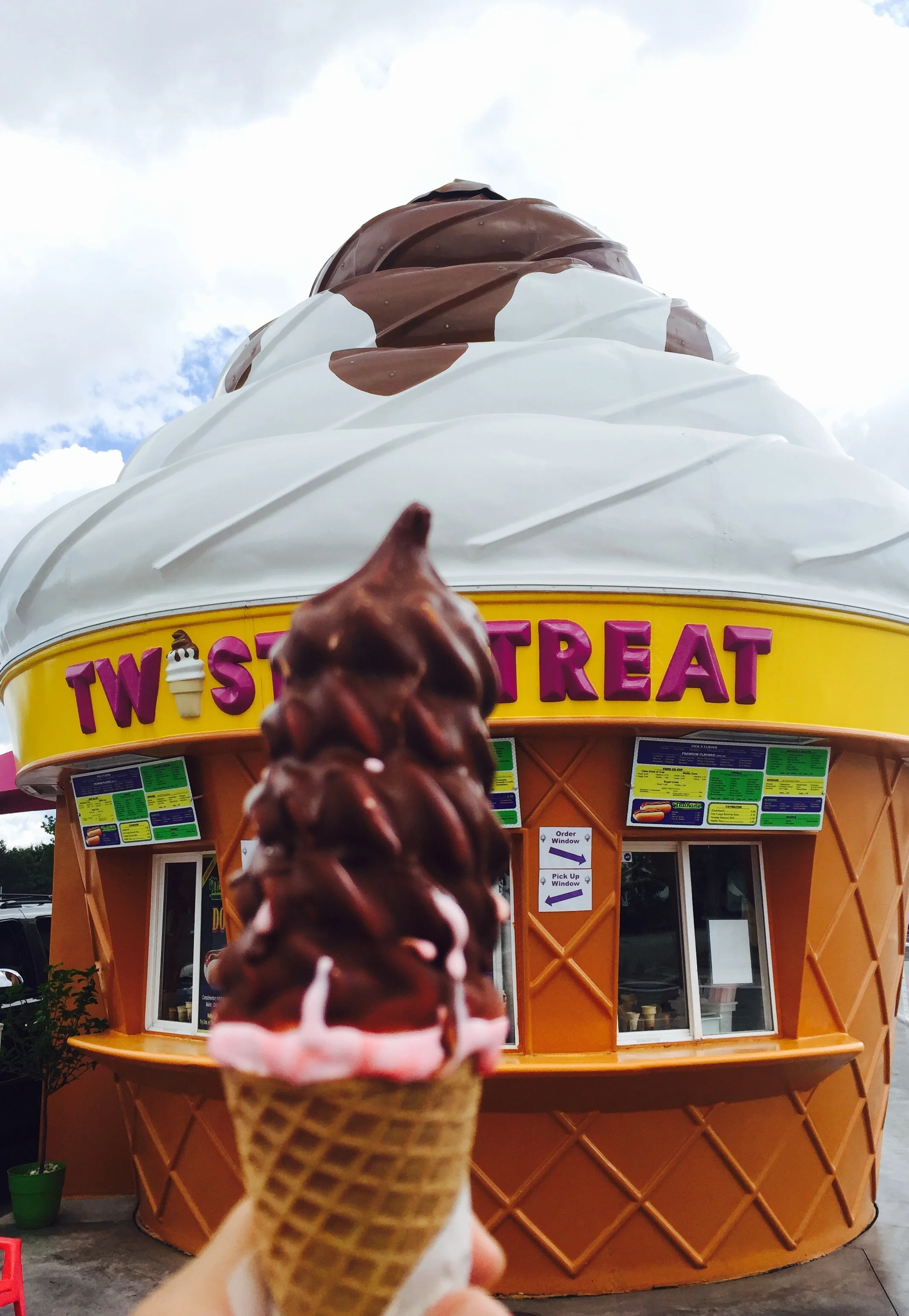 The Twistee Treat Ice Cream shaped stand are a totally worthy snack stop. But I warn you, eat fast, that soft serve ice cream doesn't do well in the Florida humidity.
