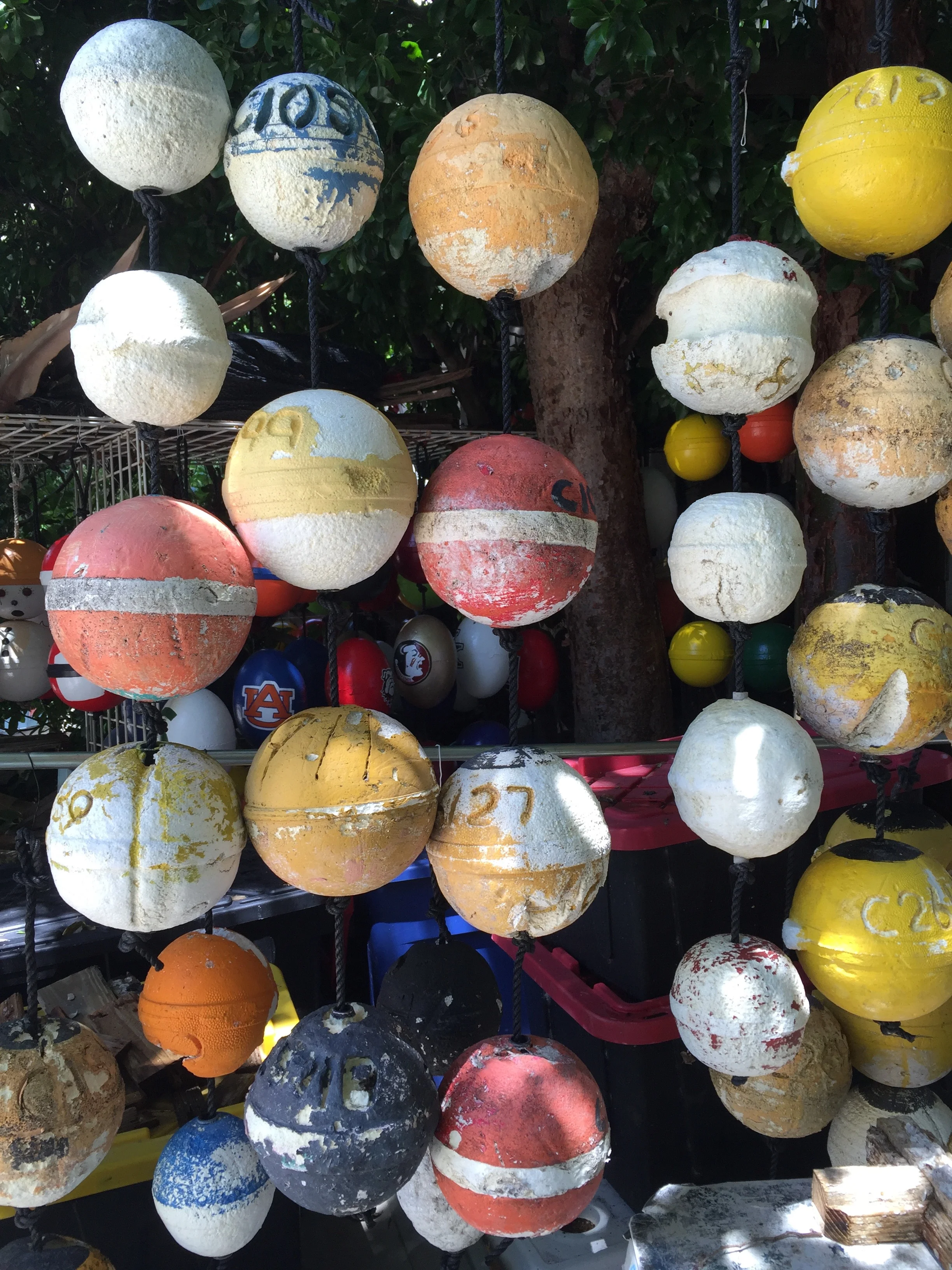 Fishing buoys and lobster trap art can be found everywhere in the Florida Keys. 