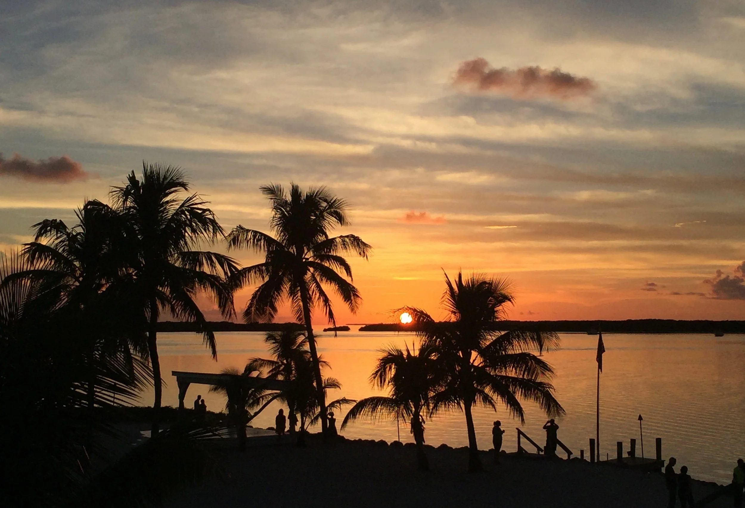 Sunset from the porch at Pierre's in Islamorada. If you go to the Keys, you must stop at Pierre's for a cocktail and a delicious meal, you will not be disappointed.