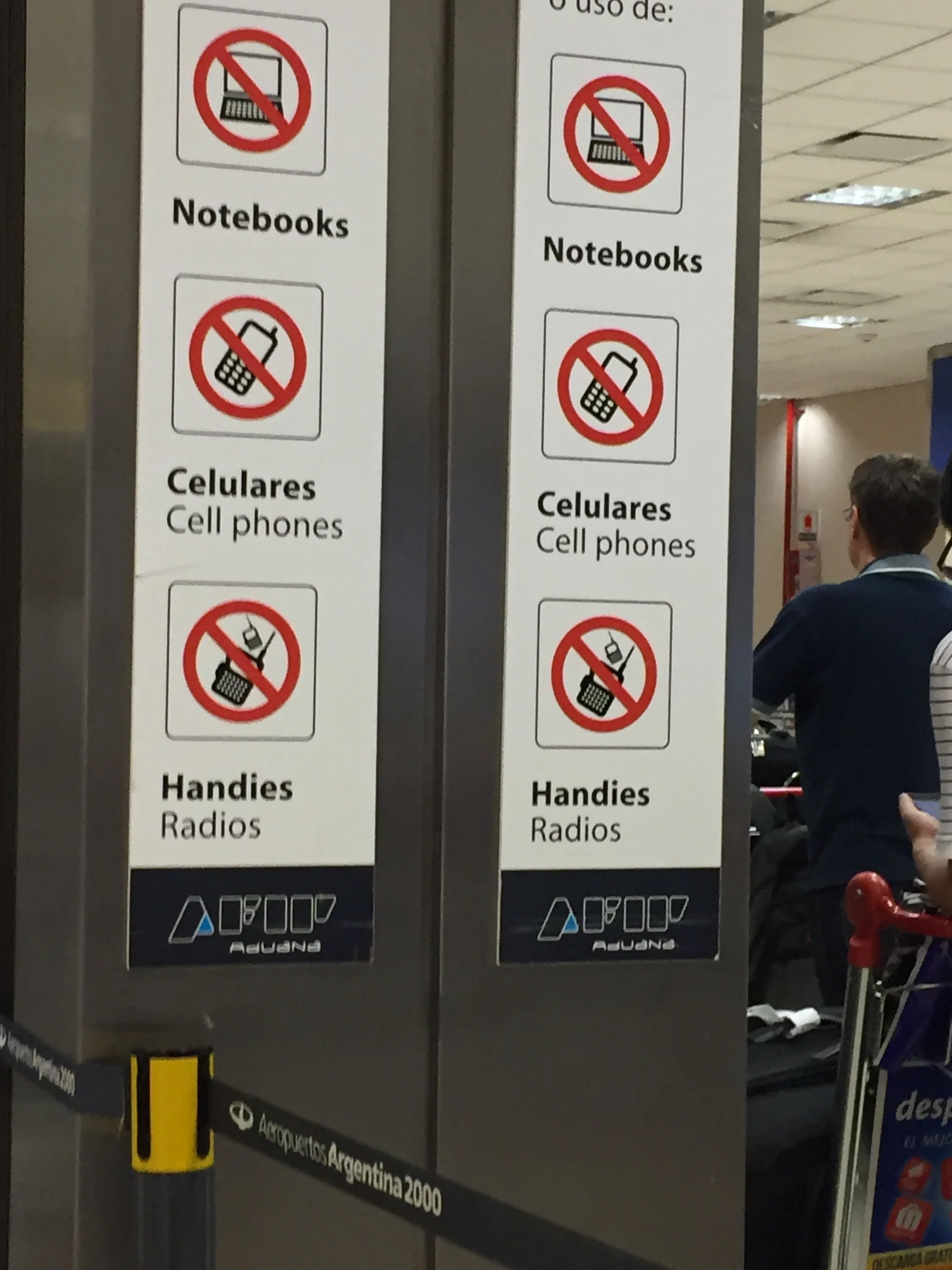 I don't know why I find the term "Handies" funny, but I do. Which is why I took this photo while waiting in line for Passport Control in BA.