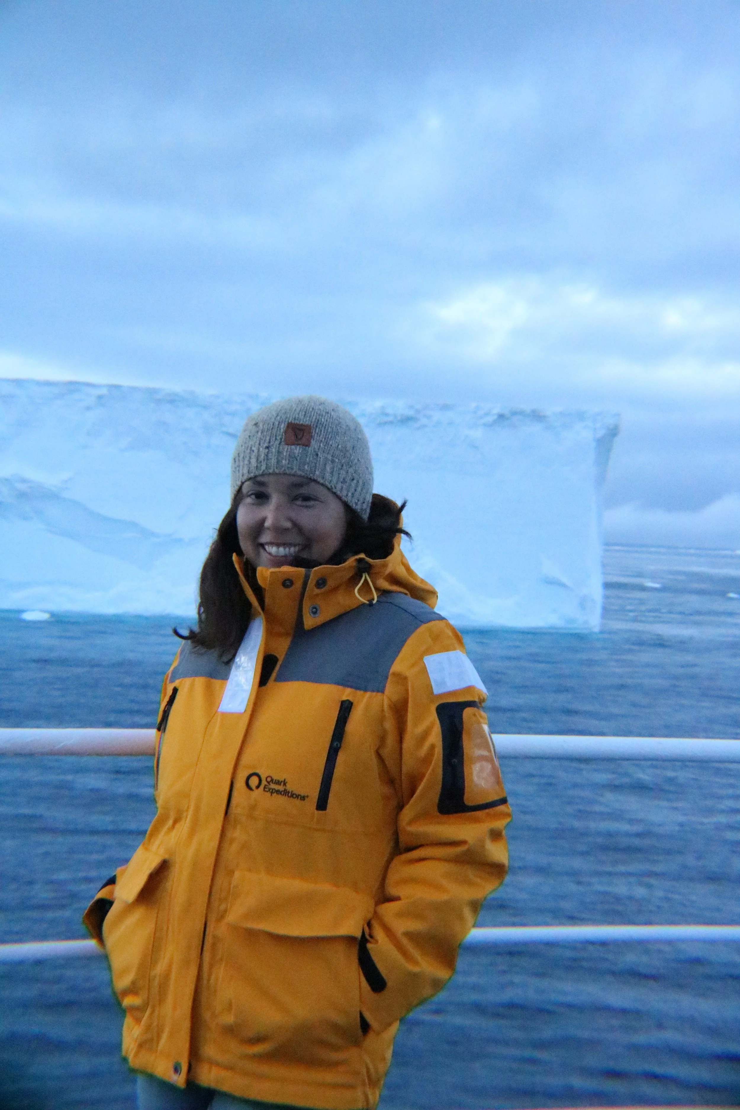 This photo was taken sometime after 11pm, when we were passing a tabular iceberg. Since we were heading to Antarctica at the bottom of the southern hemisphere, the sun would kind of set very late every night, and then rise a few hours later. We never saw a dark night sky, only dusk...so unfortunately, I cannot say what the stars look like in Antarctica.