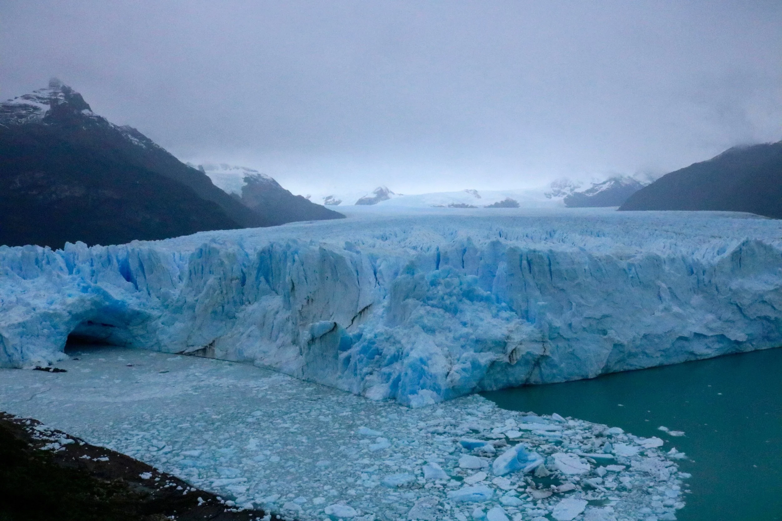 The glacier at El Calafate is breathtaking. I took a boat out to get a closeup view of the glacier, the calving ice makes the most incredible thundering sound. And the blue ice and water hasn't been edited, that is what it looks like. So beautiful.