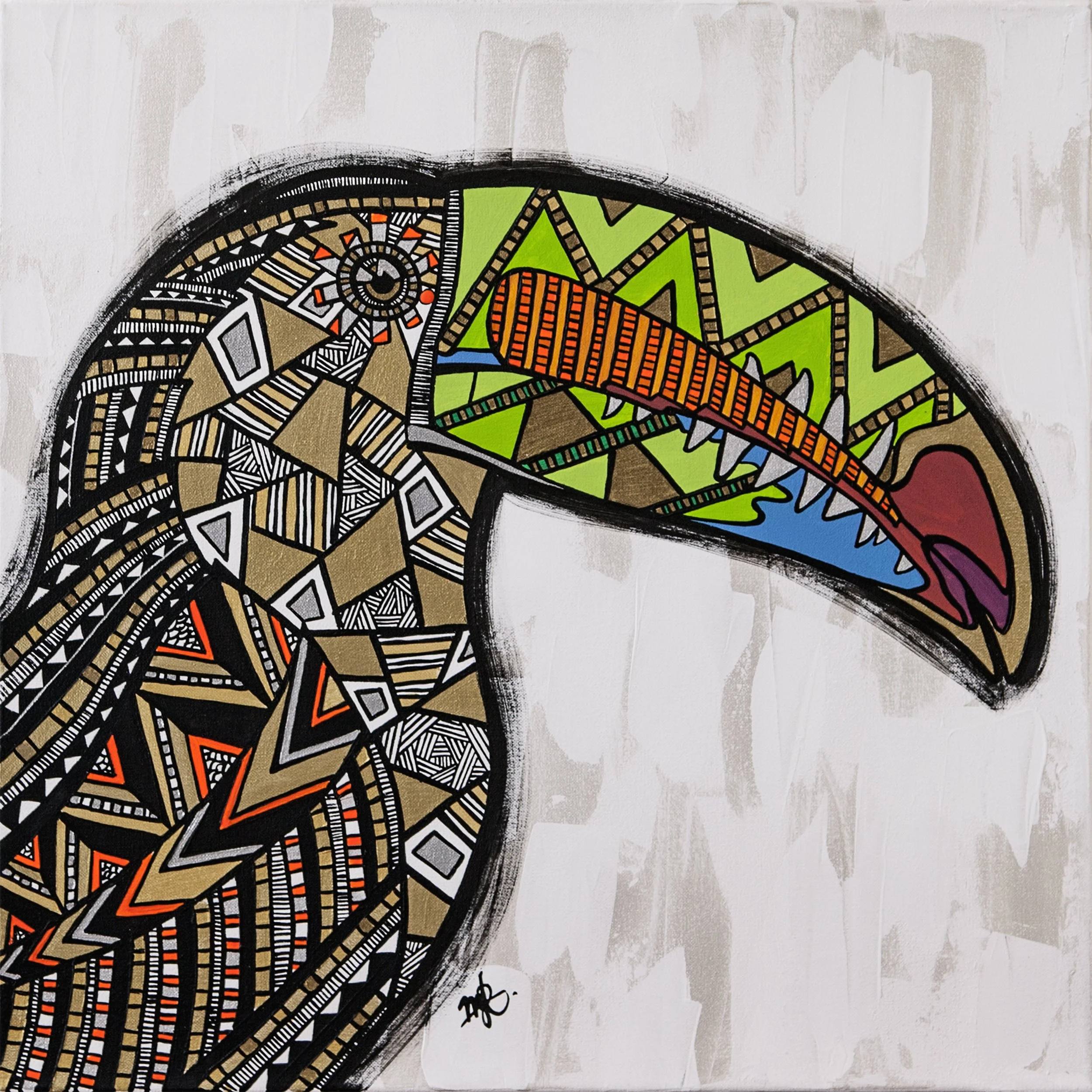 Colorful abstract art of a human eye with intricate geometric patterns and bright colors.