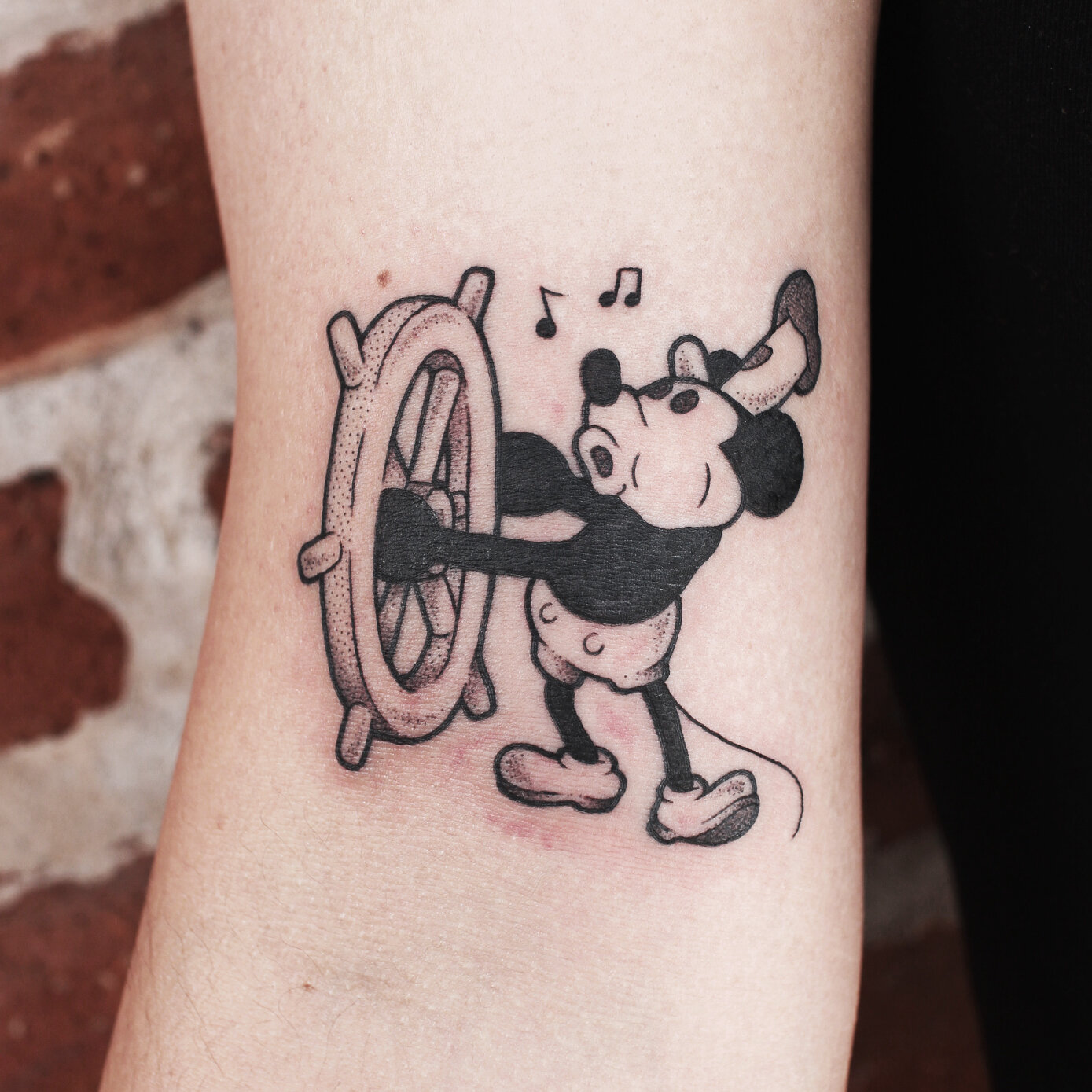 My first Disney tattoo Ive wanted a Steam Boat Willie tattoo ever since  my trip to Disney World Florida back in 2016 so Im over the moon to  finally have one 