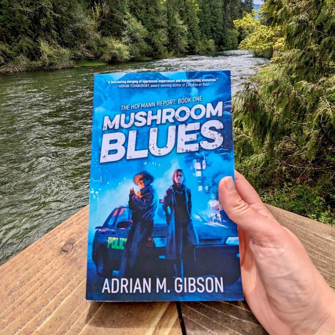 It&rsquo;s so awesome seeing my book baby #MushroomBlues out in the wild, but this one is doubly meaningful: one of my lifelong friends (we&rsquo;ve known each other for 29 years) reading the book surrounded by the gorgeous nature of Vancouver Island