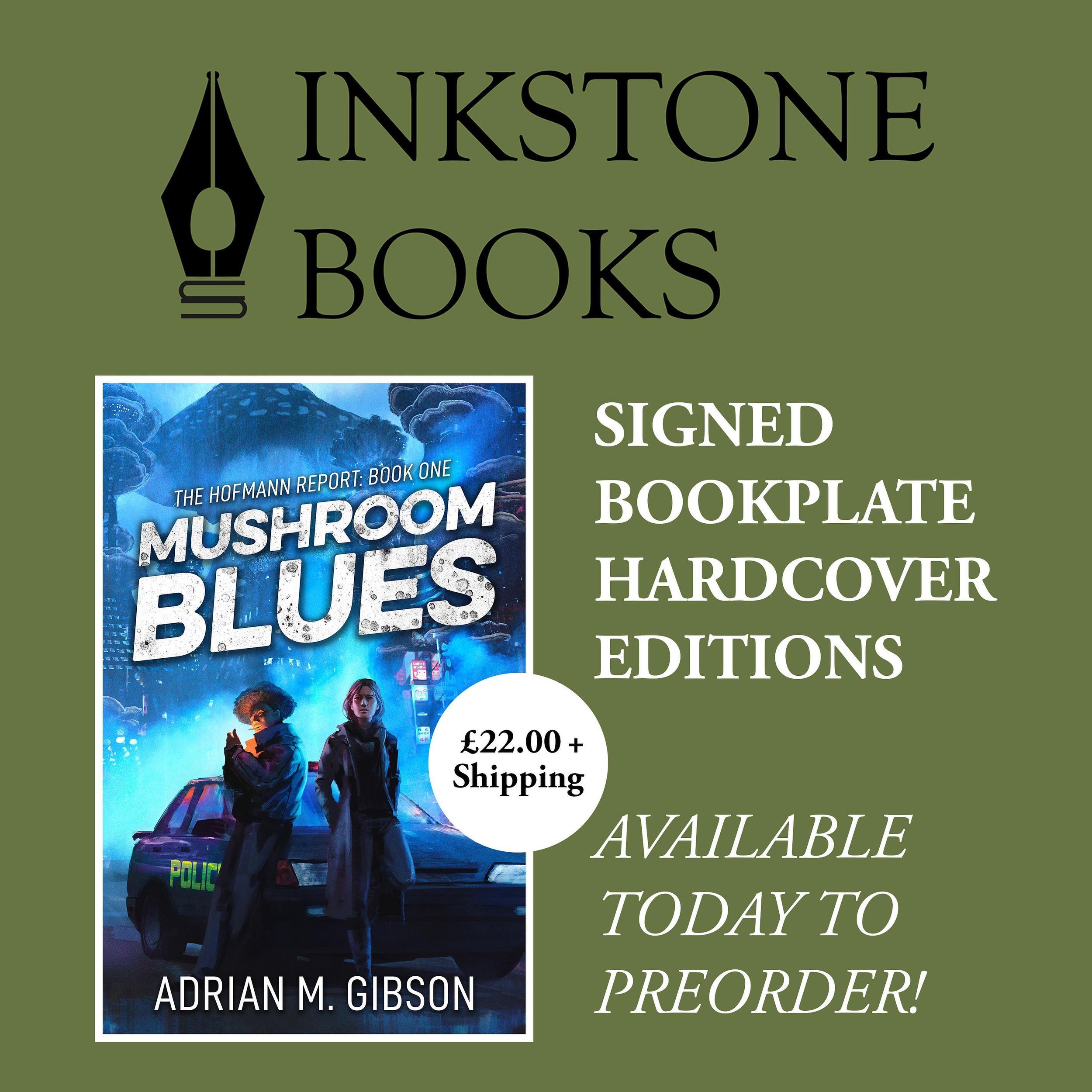 🍄 SIGNED BOOKPLATE HARDCOVERS 🍄
Preorders are now open for #MushroomBlues hardcovers with signed bookplates over on @inkstonebooks!

If you&rsquo;ve been wanting a signed copy, check out the link below: https://inkstonebooks.com/product/mushroom-bl