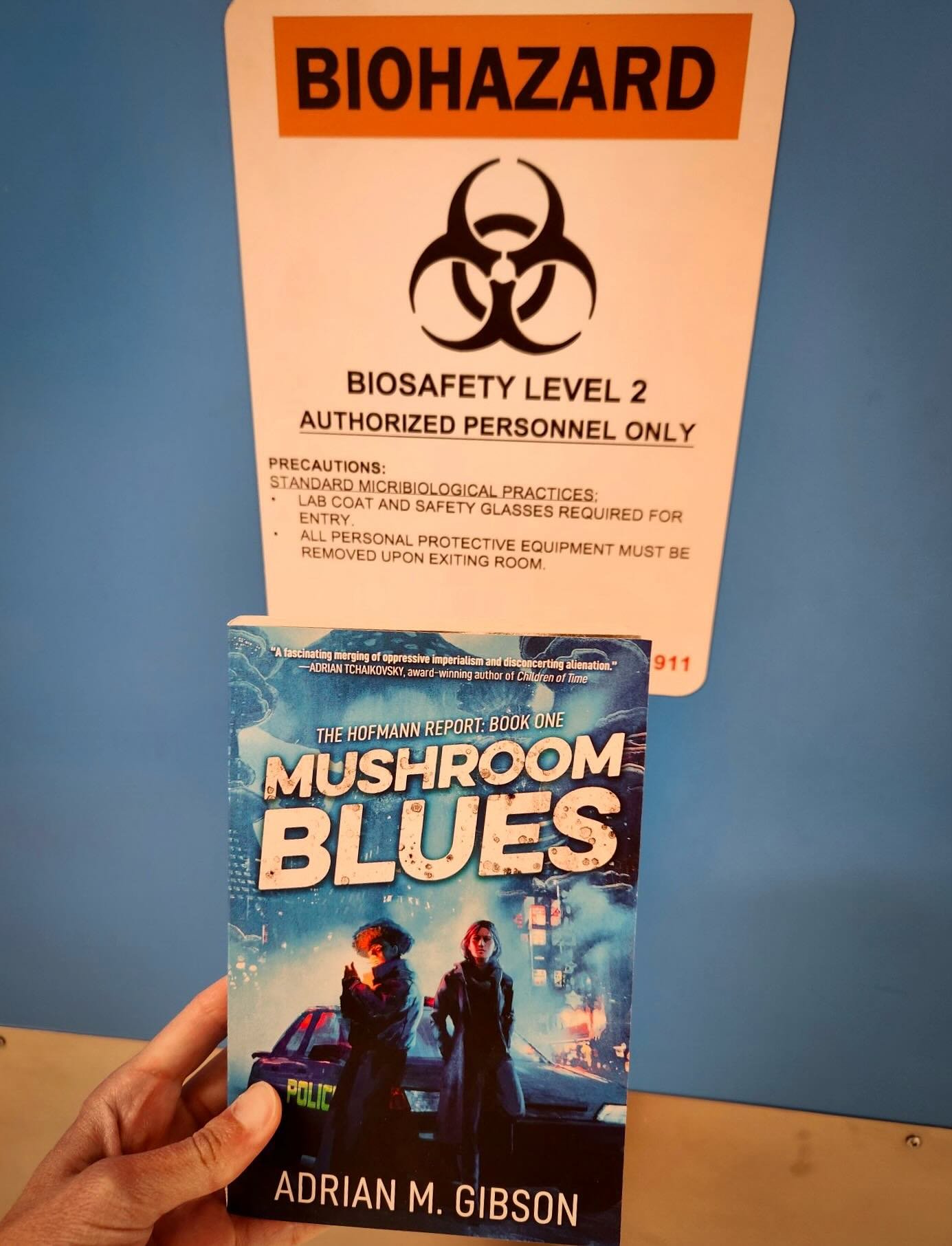 On top of being an amazing author, my friend @authorajcalvin is also a MICROBIOLOGIST! And guess what? She&rsquo;s going to grow four different species of MOLD on a copy of Mushroom Blues. I can&rsquo;t wait to see the results of this experiment ☣️🍄