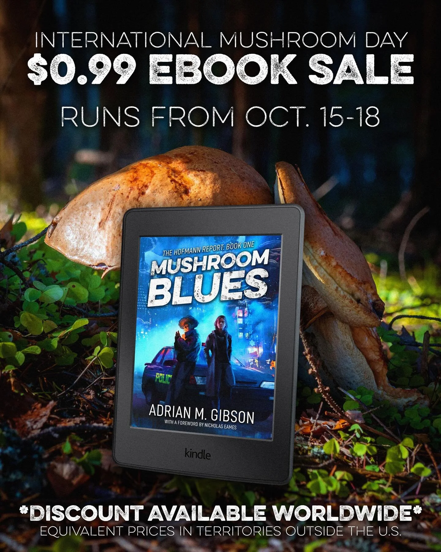 🍄 MUSHROOM DAY EBOOK SALE 🍄
To celebrate International Mushroom Day, the eBook of my award-winning fungal noir novel Mushroom Blues is ON SALE for just $0.99!!! Hug a mushie, enjoy some fine fiction, and happy reading to all the fungi fans out ther