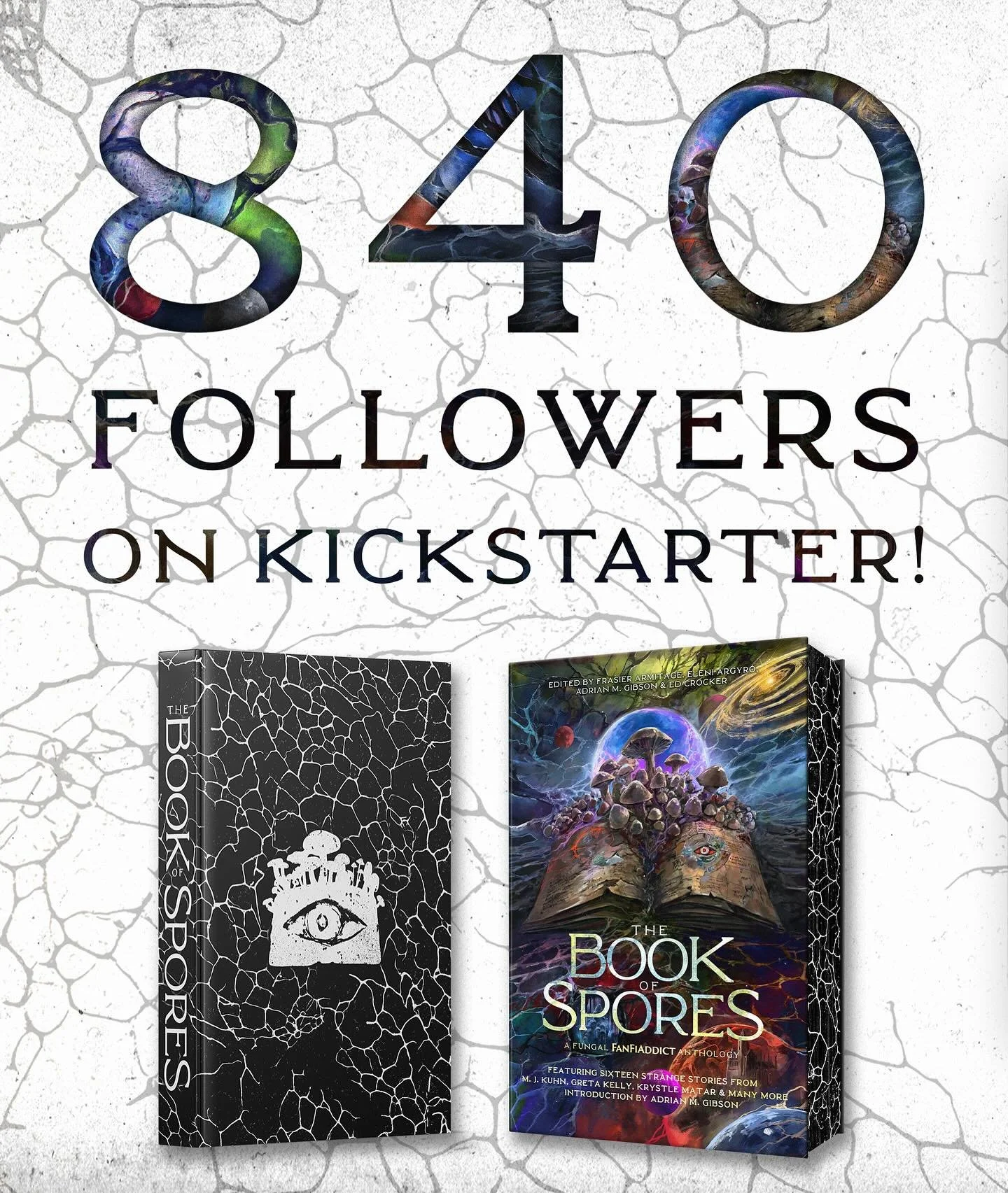 840 followers for The Book of Spores anthology on Kickstarter in JUST! ONE!! DAY!!! Seriously, you&rsquo;re all amazing, and thank you so much for your interest in this project ❤️🍄
