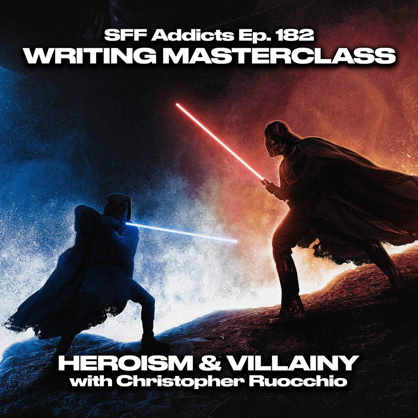 Ep. 182 of @sffaddictspod is LIVE! Join guest author @the_ruocchio, my co-hosts @mjkuhnbooks @gretakkelly and I for our writing masterclass on HEROISM &amp; VILLAINY, where we explore the nuances of character, morality, good vs. evil and more.

And d
