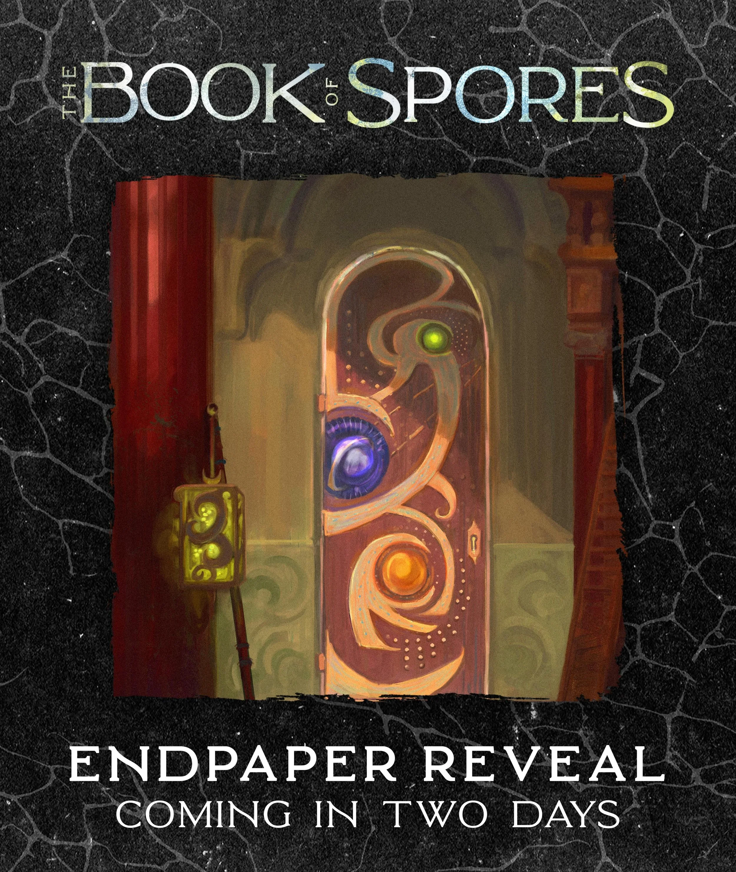 The Book of Spores ENDPAPER REVEAL in two days!!! Here&rsquo;s another teaser for you from @pgm.99&rsquo;s incredible extra-wide artwork (spread across the front and back endpapers) 🍄👀

The Book of Spores fungal SFF anthology is available to PREORD
