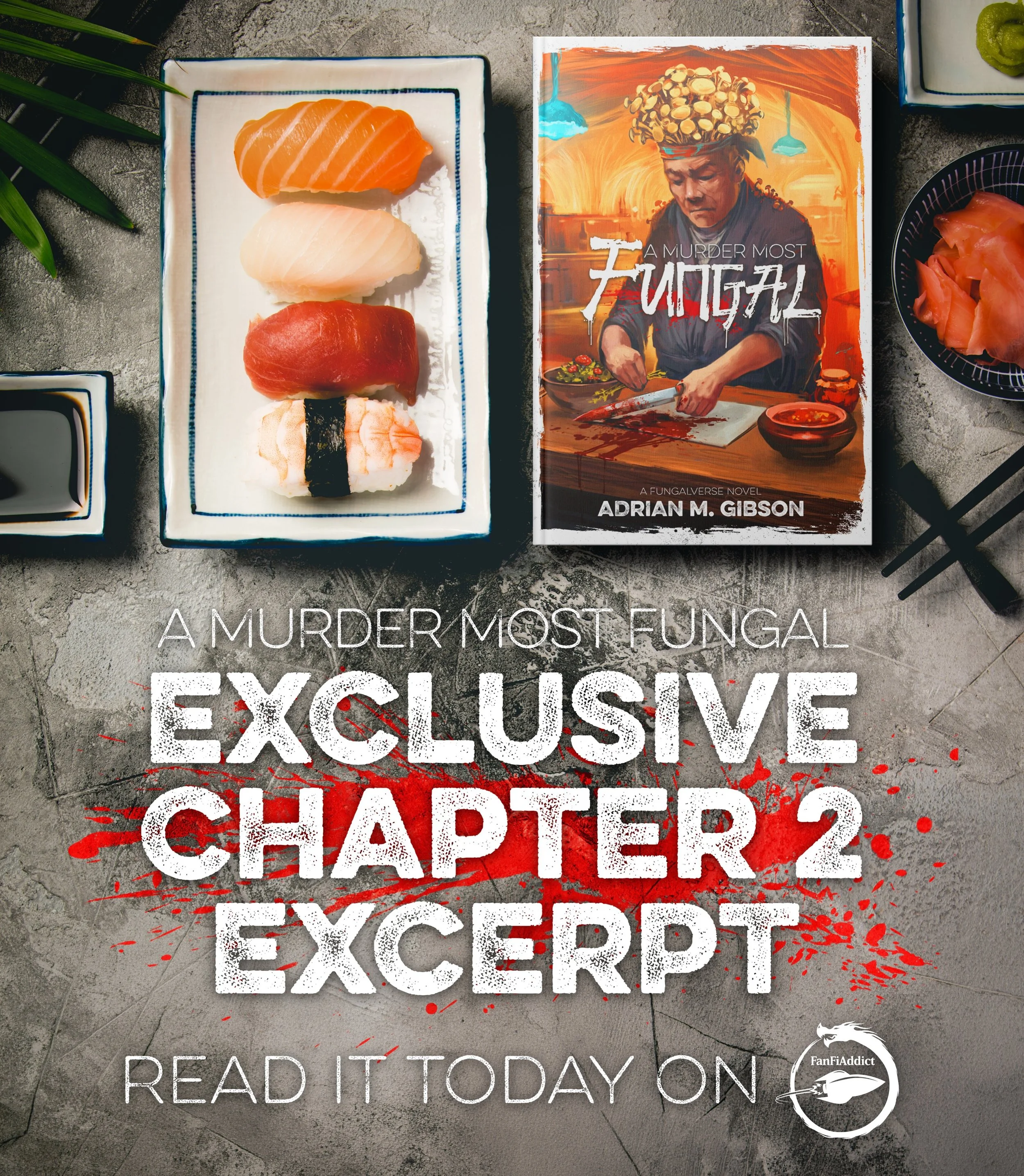 Earlier this month, the fine folks at @grimdark.magazine posted all of chapter 1 from my upcoming novel A Murder Most Fungal, and now chapter 2 is available to read in its entirety for FREE, exclusively on @fanfiaddict! Read Ch. 2 over on www.fanfiad