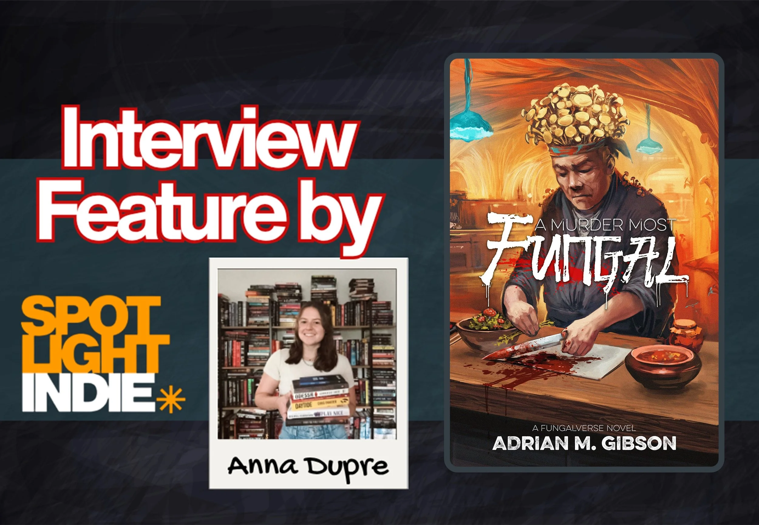 I had a wonderful chat with @anna.rose_reads from @spotlightindie, talking about A Murder Most Fungal, worldbuilding, cooking, chef protagonists, Anthony Bourdain and more! Thanks so much, Anna.

The Q&amp;A is now live on the Spotlight Indie blog! R