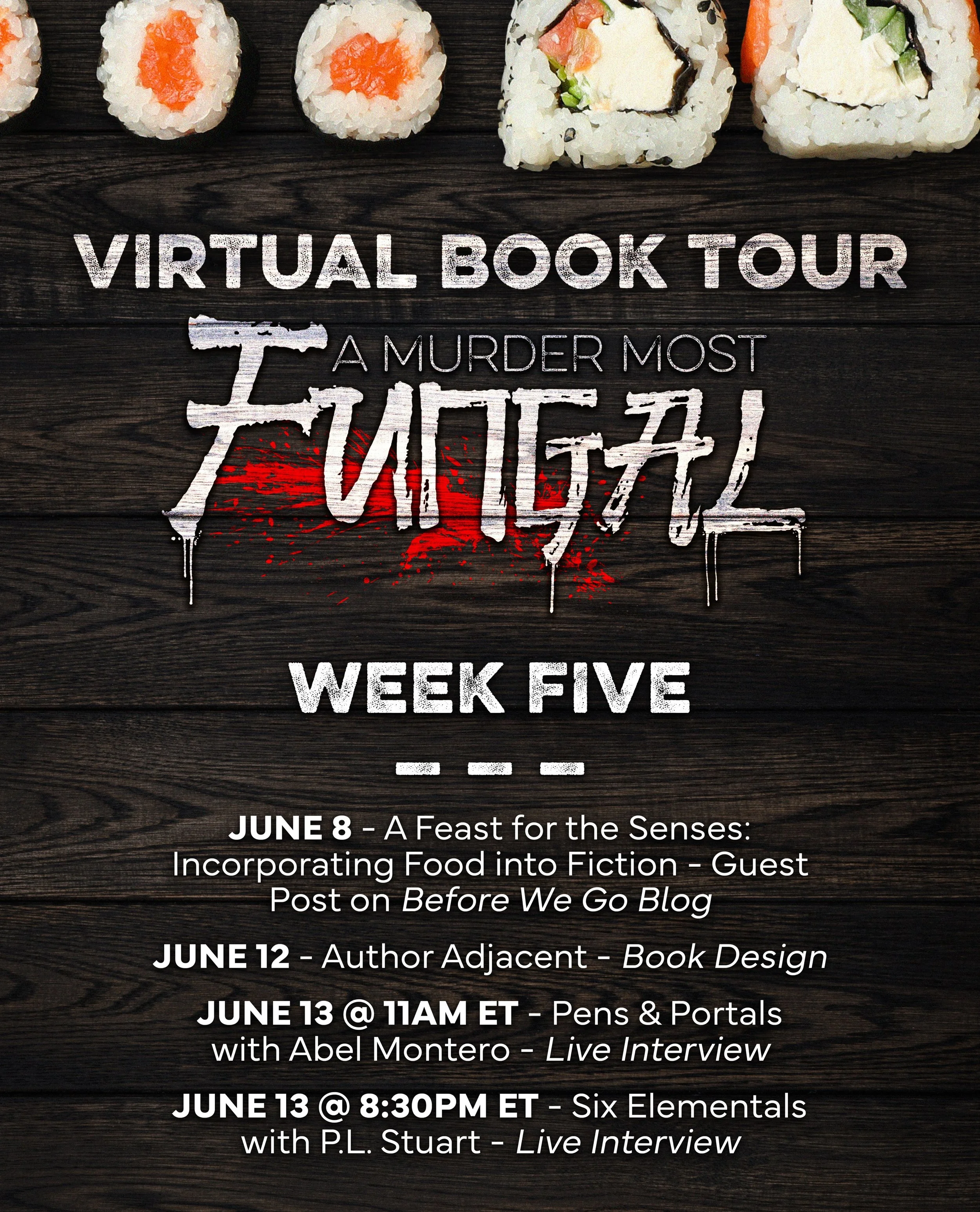 I can&rsquo;t believe it, but we&rsquo;re entering the penultimate week of the A Murder Most Fungal VIRTUAL BOOK TOUR! This week is a mix of things, with a guest post essay over on Before We Go Blog, a second episode on Author Adjacent talking book d