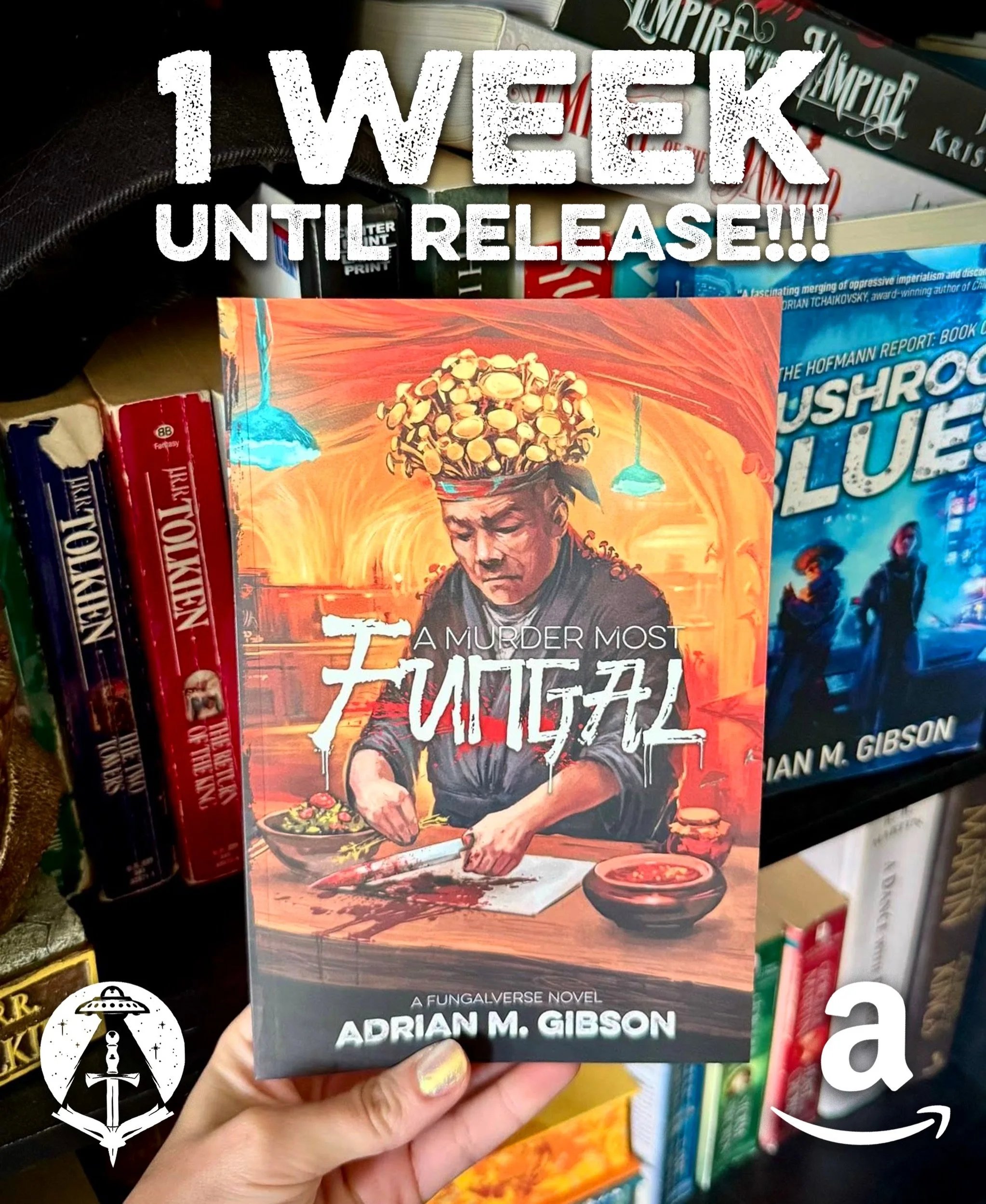 🍄 JUST 1 WEEK TO GO 🍣 until my new Fungalverse novel A MURDER MOST FUNGAL launches!!! The knives are out, and this kitchen is about to get messy. Are you ready for the Michelin-star tragedy of fungal chef Pocho Jiro? 🔪

A Murder Most Fungal releas