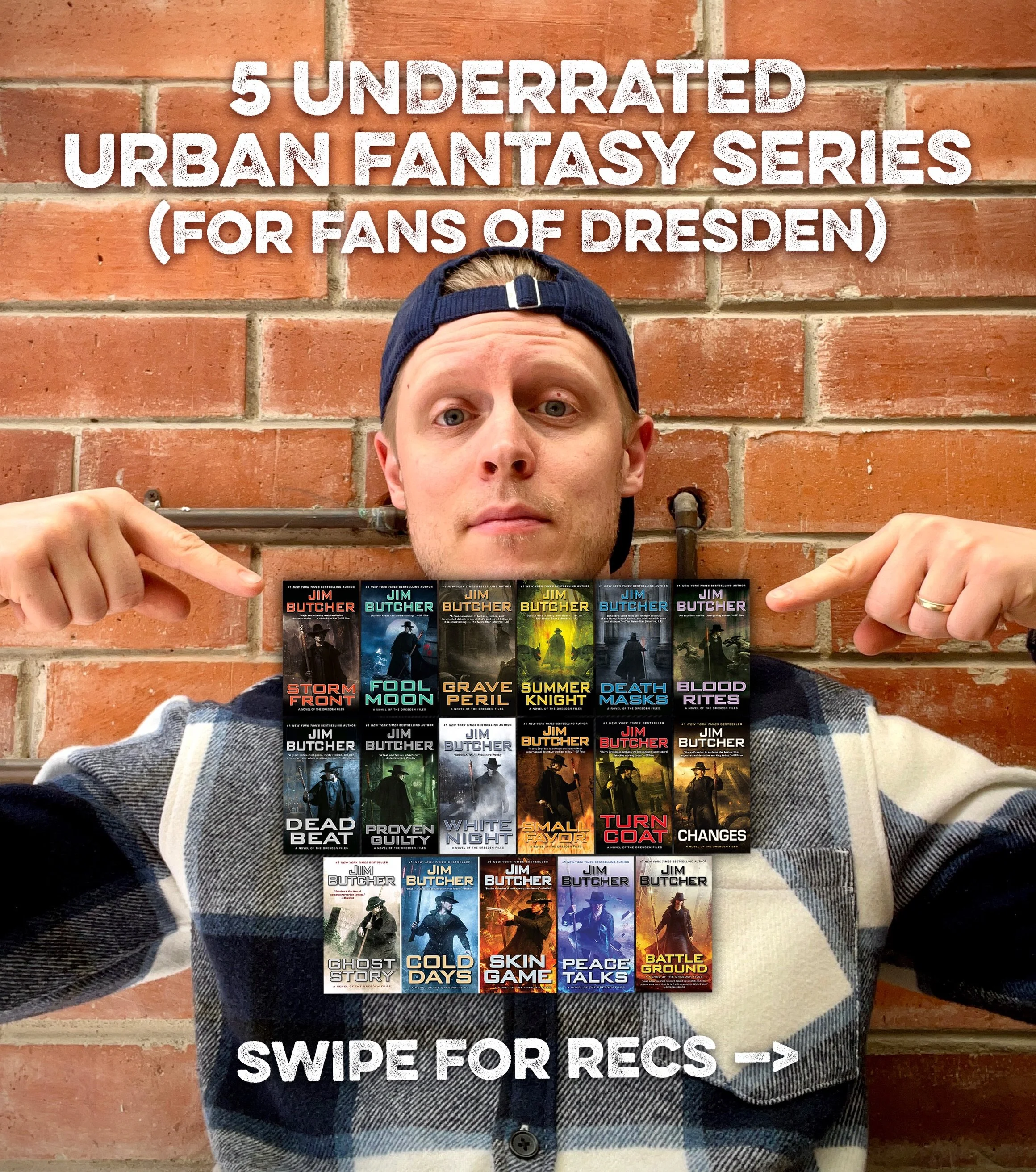 Are you searching the streets for more urban fantasy books like @jimbutcherauthor&rsquo;s The Dresden Files? Check out these amazing, underrated urban fantasy series to scratch that Dresden itch.
&bull;
&bull;
&bull;
#bookrecommendations #bookrecs #d