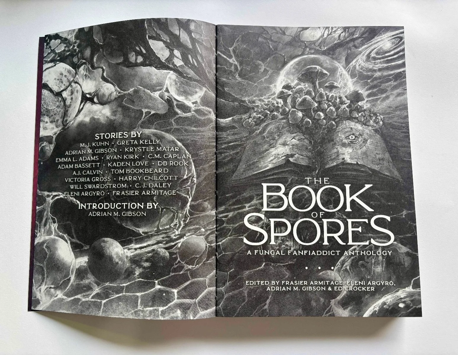 The interior of The Book of Spores fungal SFF anthology looks SO GOOD!!! The art by @jennicouttsart &amp; @jeffbrown_graphics are especially incredible. What do you all think?

Also, we got these photos from our printer as they wrap up production, an