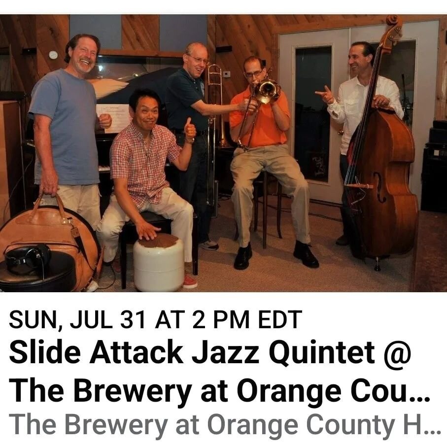 Join us this Sunday from 2-4PM at a beautiful farm-like setting with great craft beer.  Come on by and hear some swinging music while relaxing in the clean fresh air of Walden, NY.  It&rsquo;s a really nice hang!  Hope to see you.
#jazztrombone #jazz