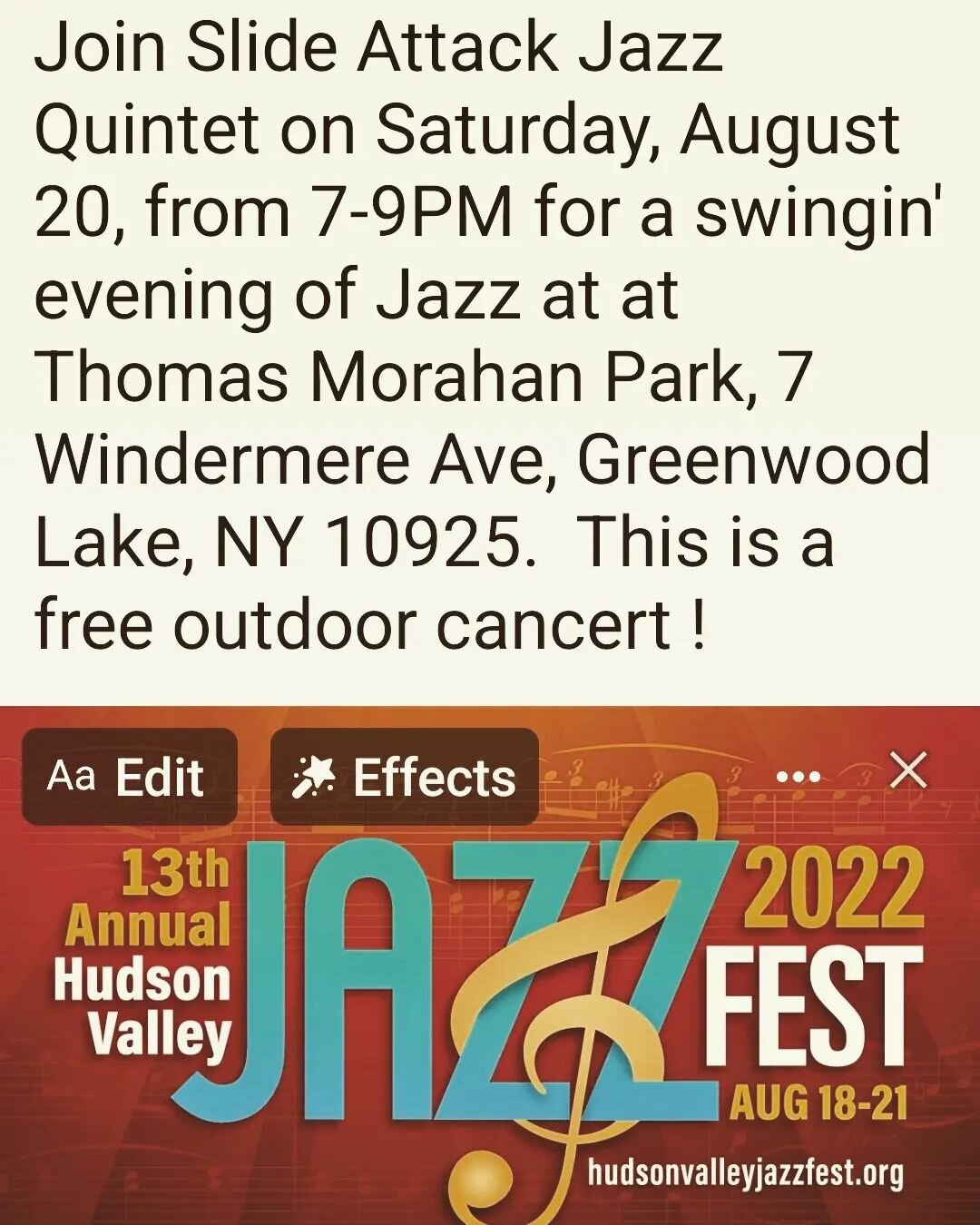 #slideattack #hudsonvalleyjazzfest #jazztrombone #jazzpoano #jazzbass #jazzdrums #bebop #latinjazz #jazzfusion #straightaheadjazz #jazzquintet #greenwoodlake