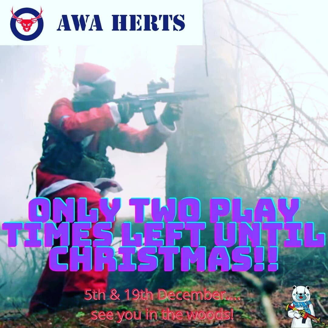 Bookings@ www.awaherts.com

Don't forget gift cards now available... Save a few quid on gamedays by buying in bulk! 

#AWAHerts #skirmish #AI #airsoftinternational #airsoft #gunporn #airsoftplayers #gameday #gunstergram #pewpew #airsoftoperator #airs