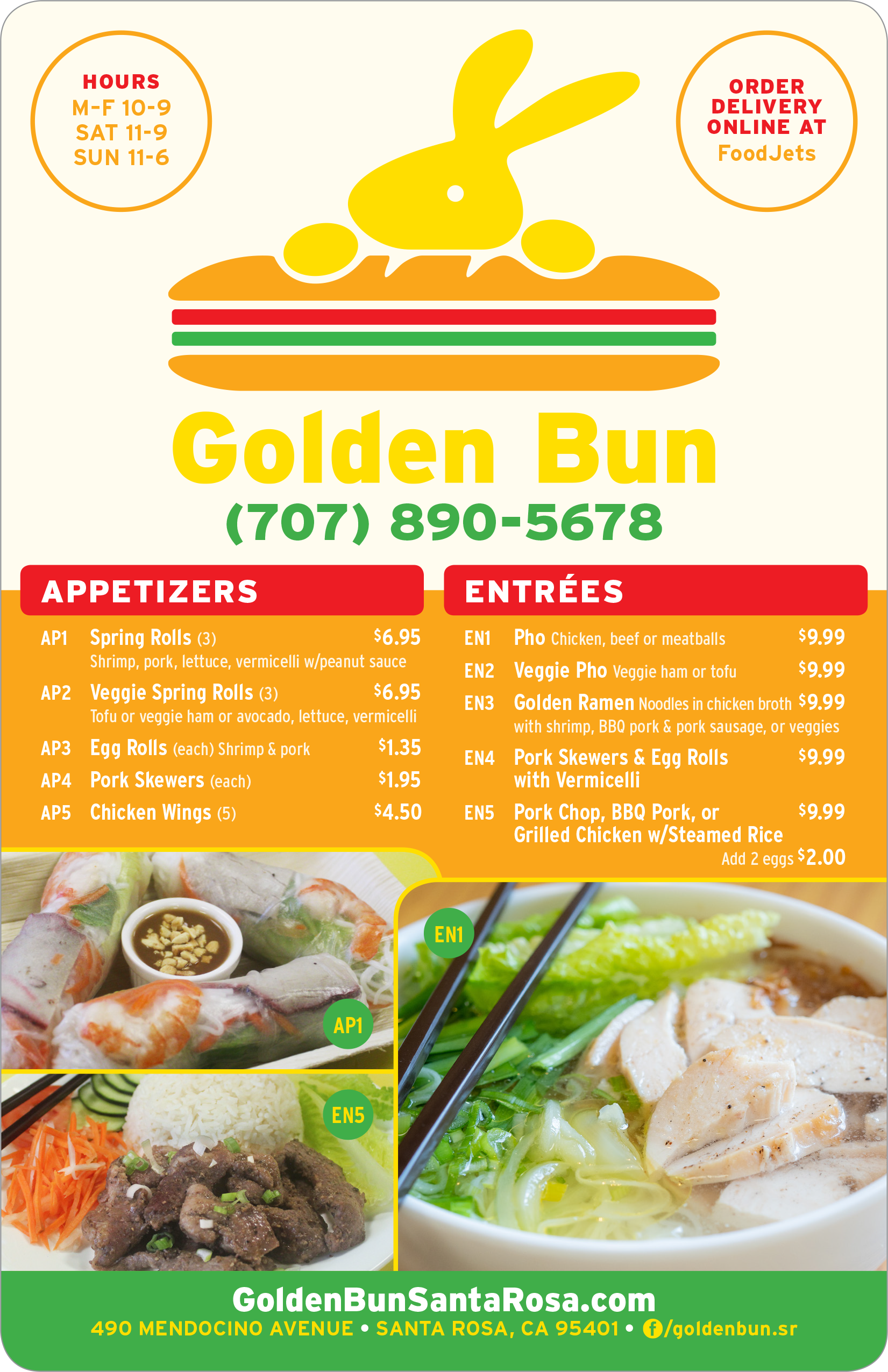 Golden Bun Menu