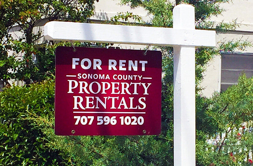Sonoma County Property Rentals Sign