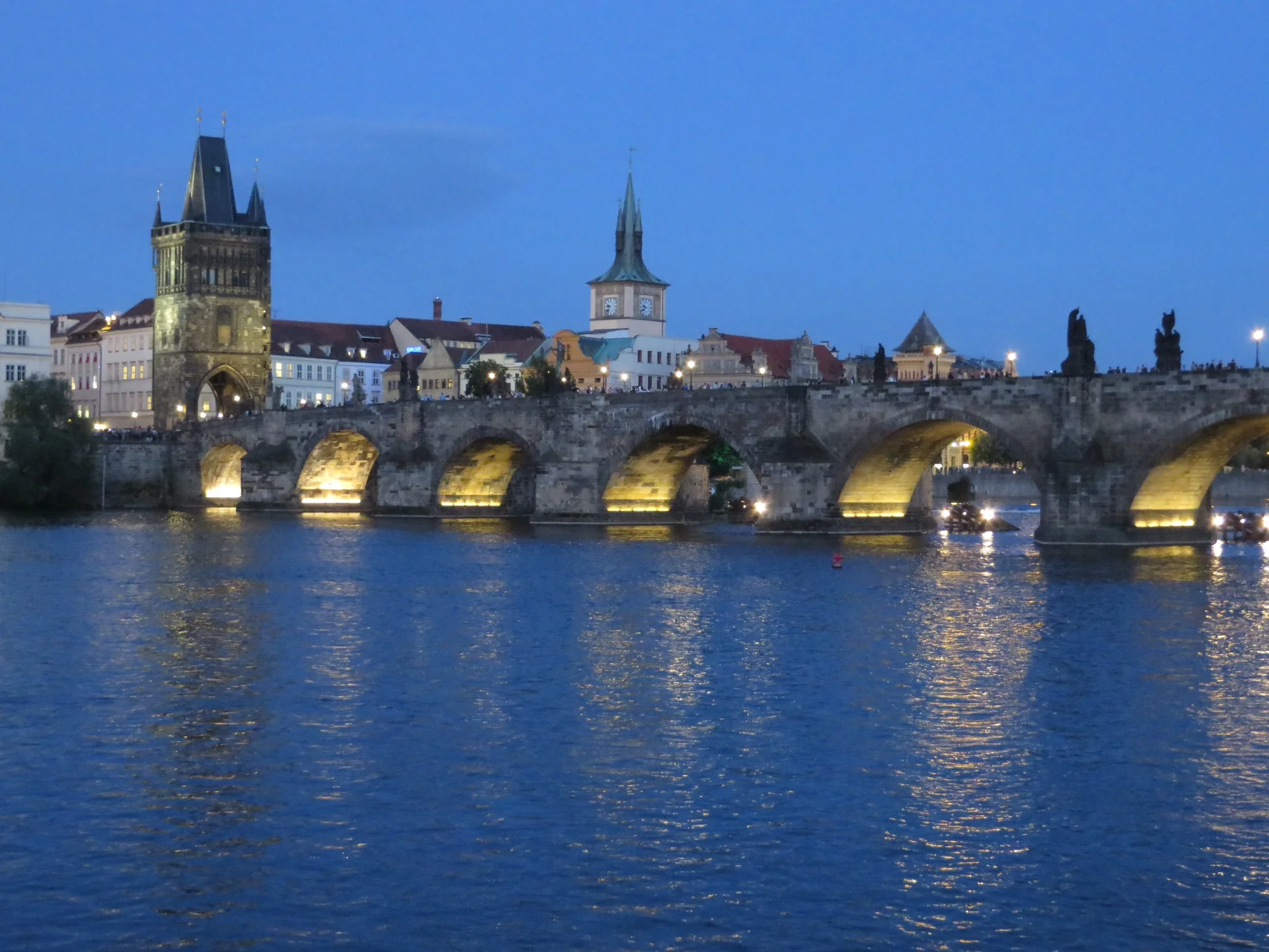 the charles bridge over the vlatava river, prague