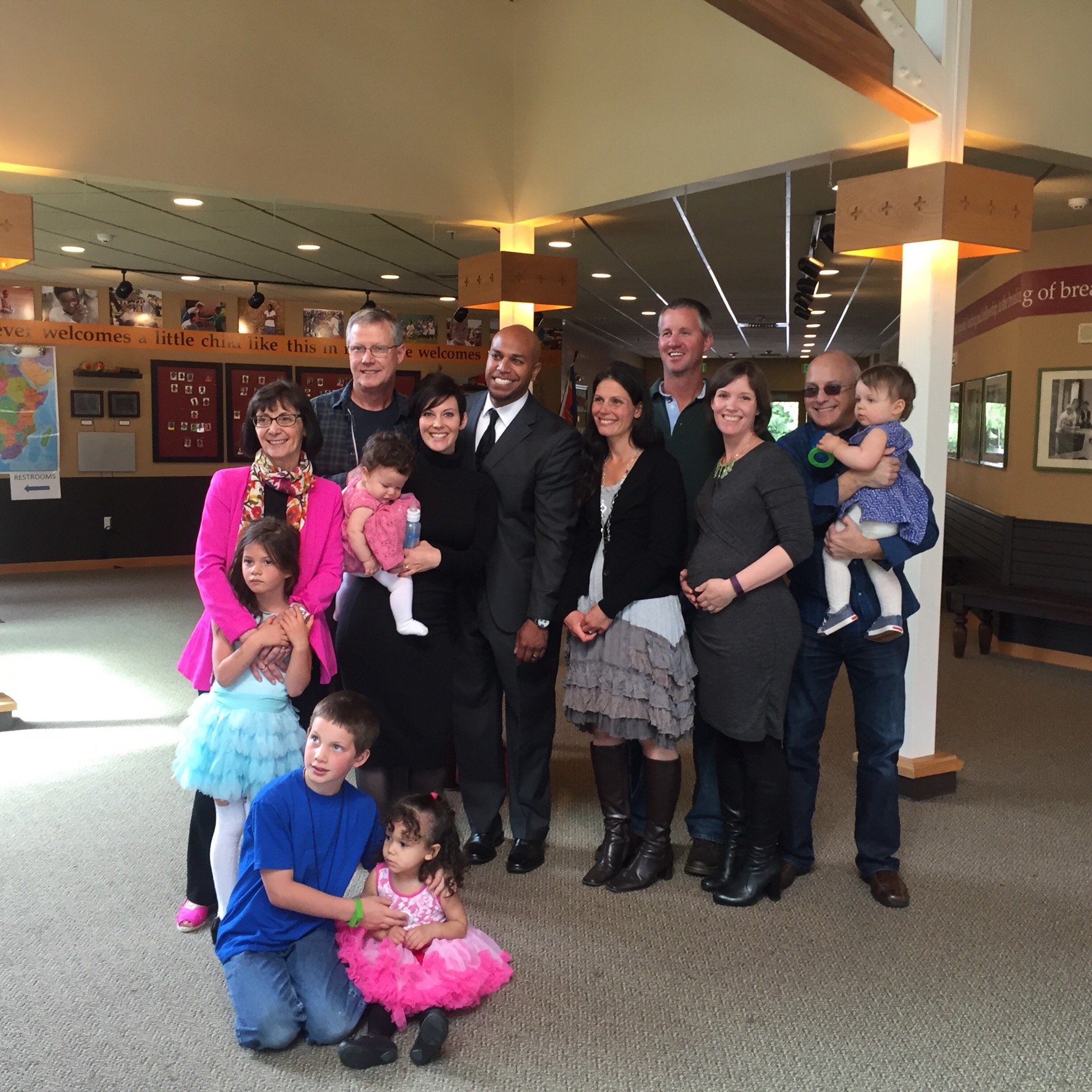 David with his family