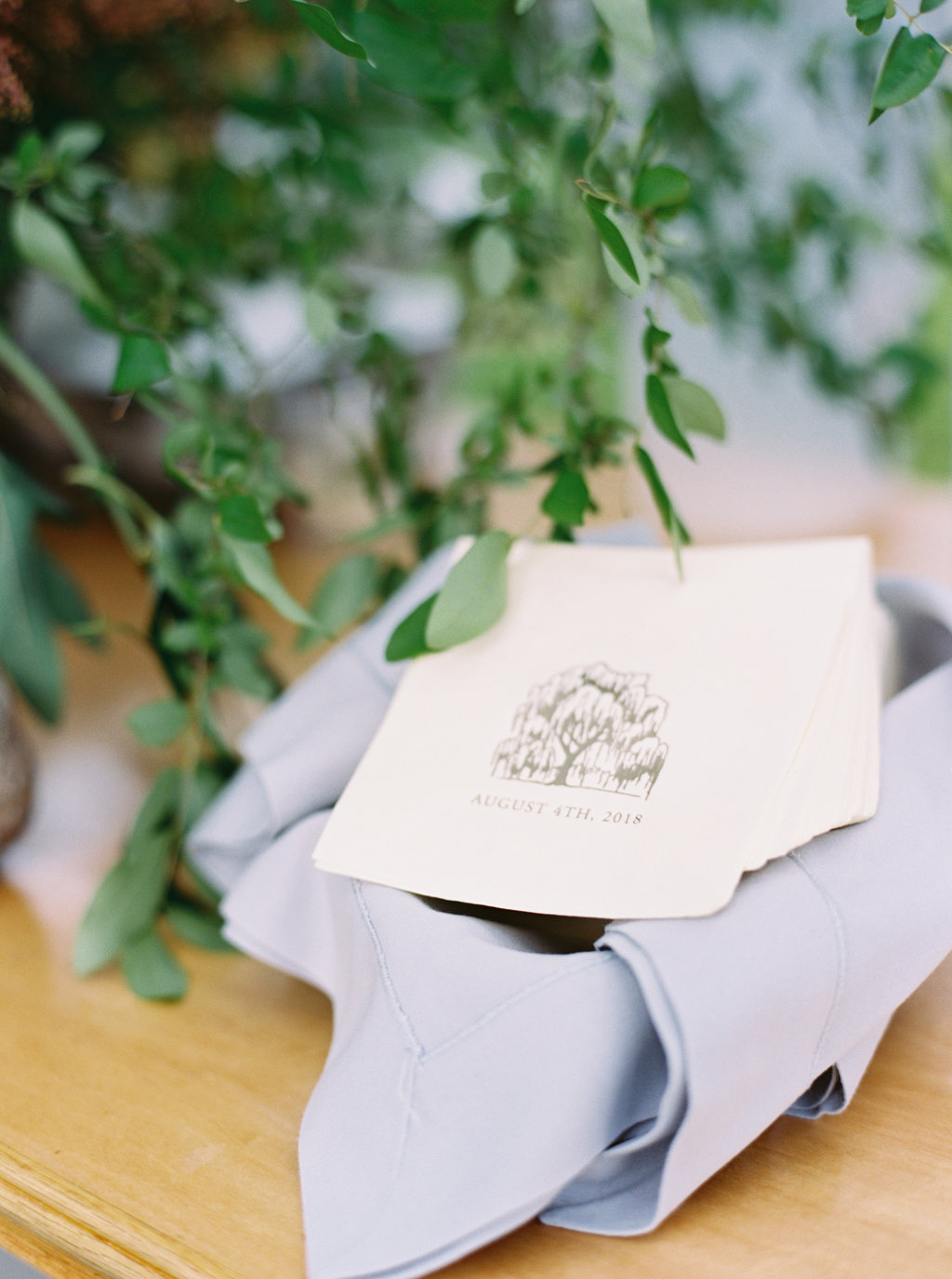 Custom wedding cocktail napkins.