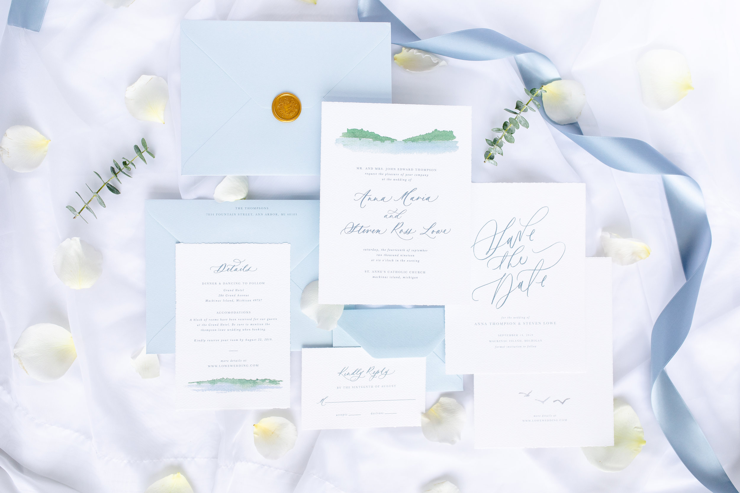 Fine Art Destination Wedding Invitations Watercolor