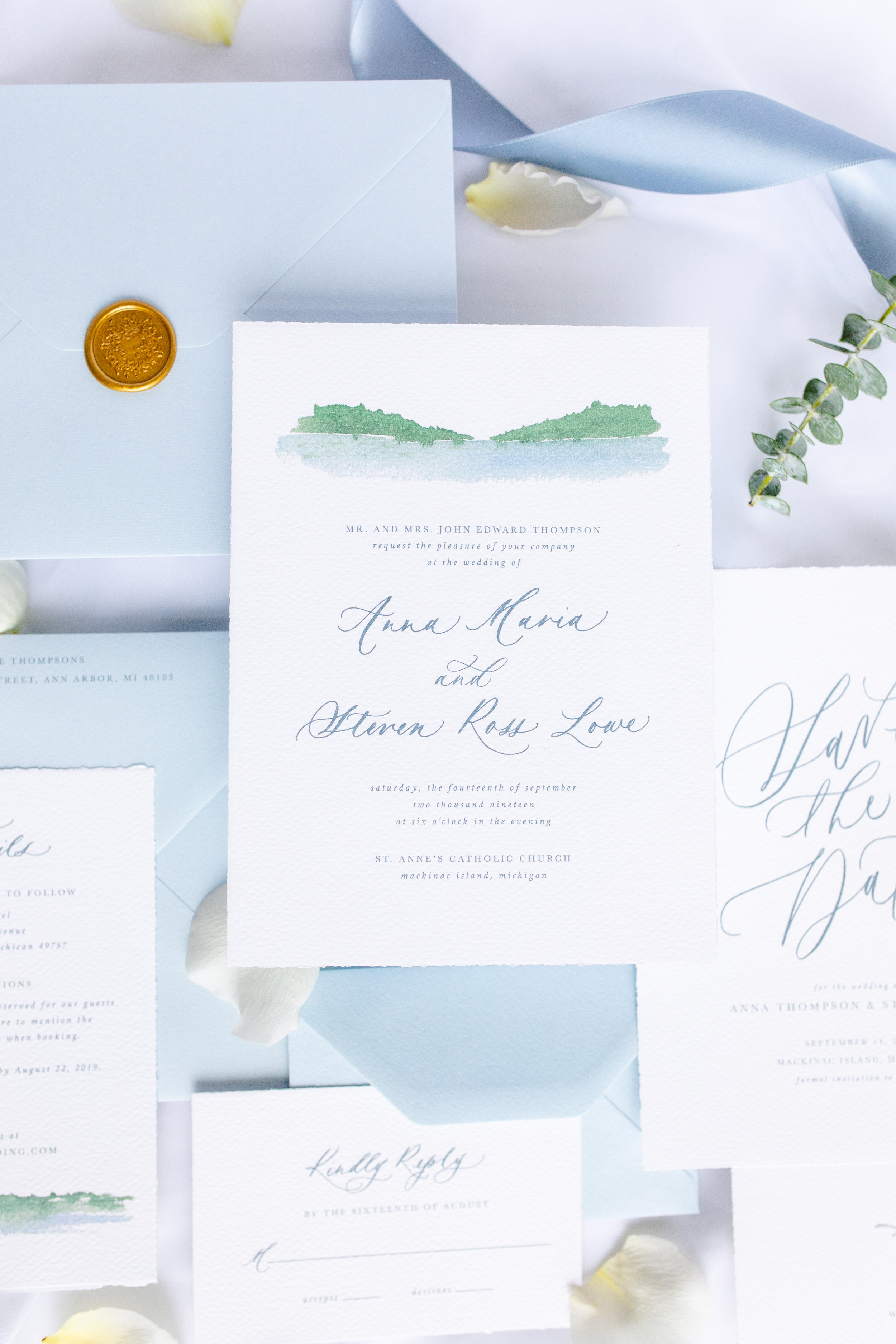 Fine Art Destination Wedding Invitations Watercolor