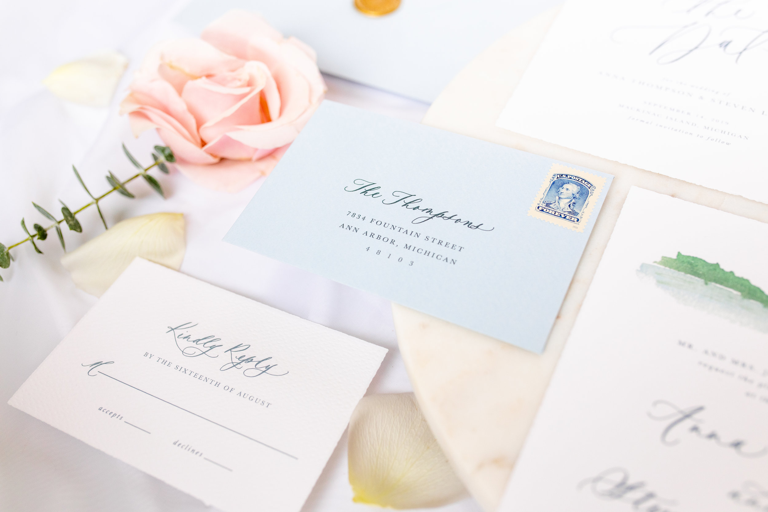 Fine Art Destination Wedding Invitations Watercolor