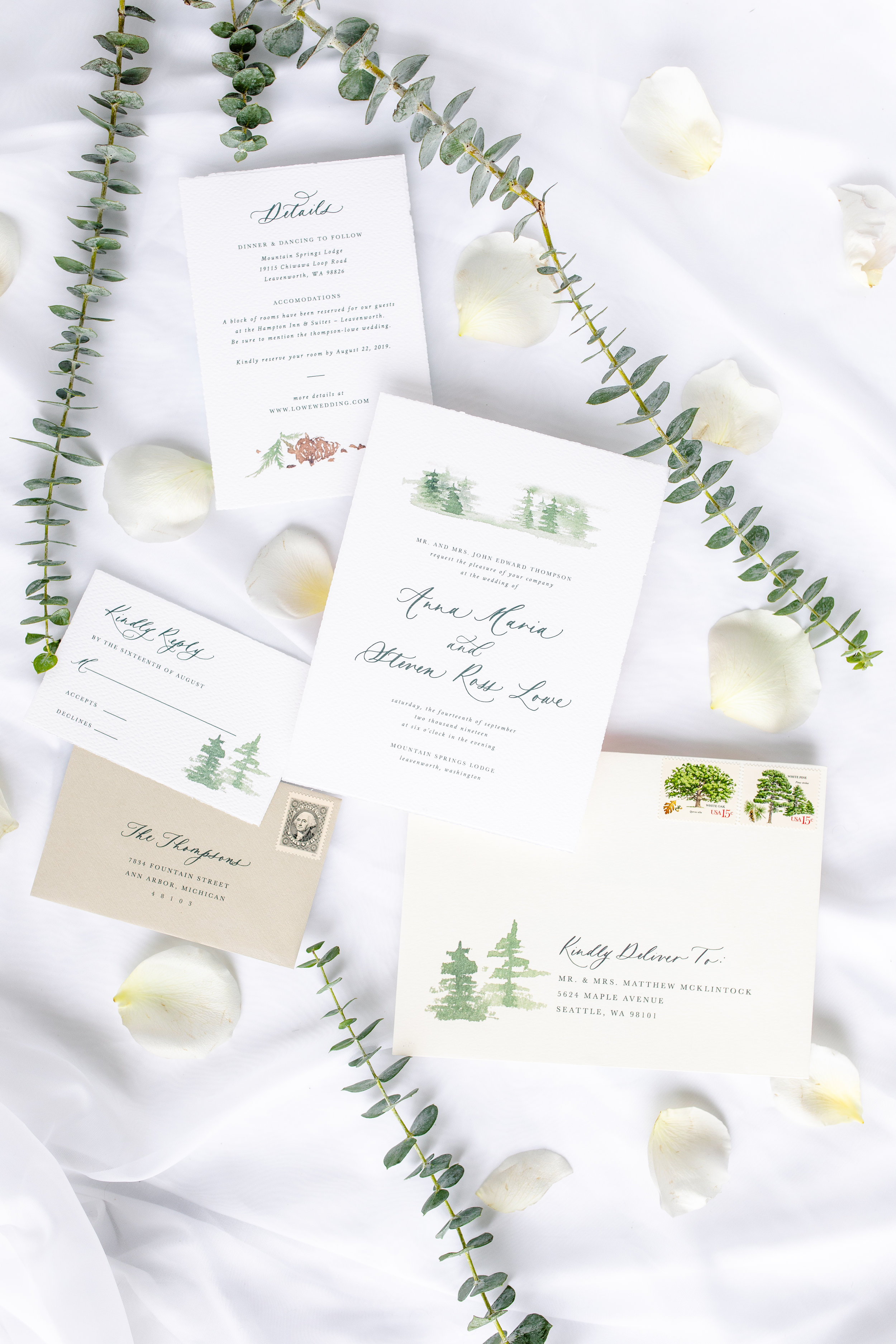 Fine Art Destination Wedding Invitations Watercolor