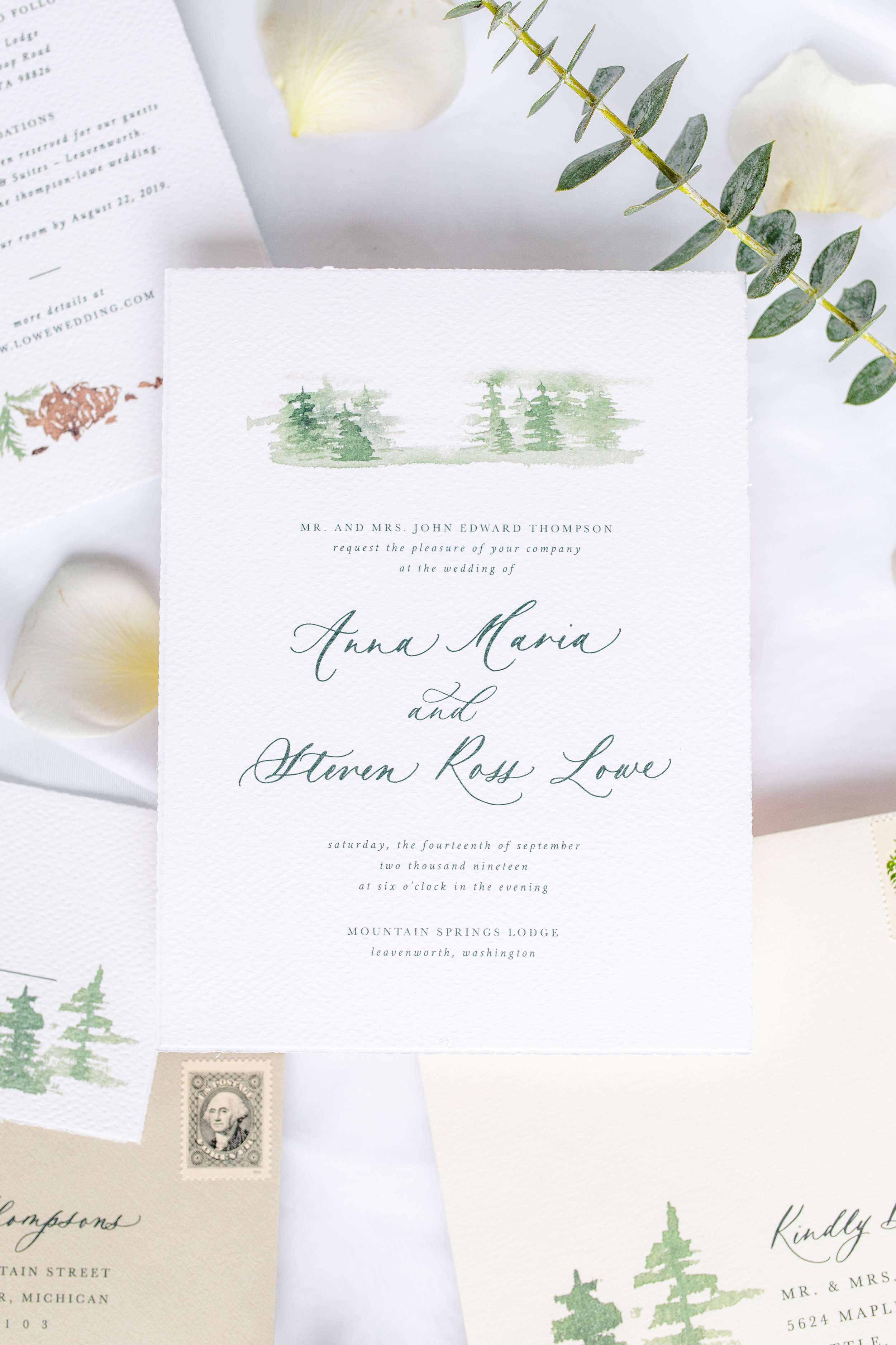 Fine Art Destination Wedding Invitations Watercolor
