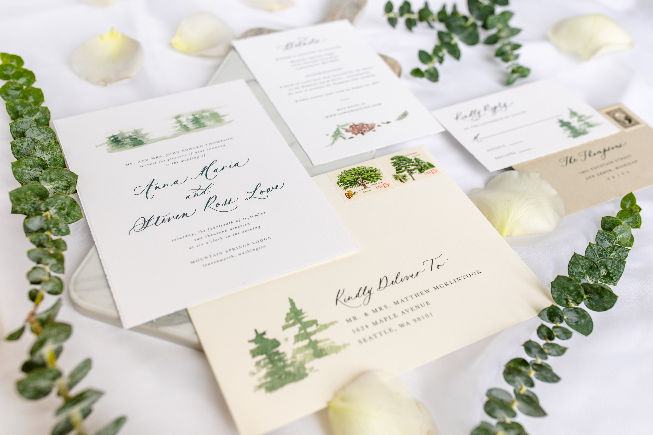 Fine Art Destination Wedding Invitations Watercolor