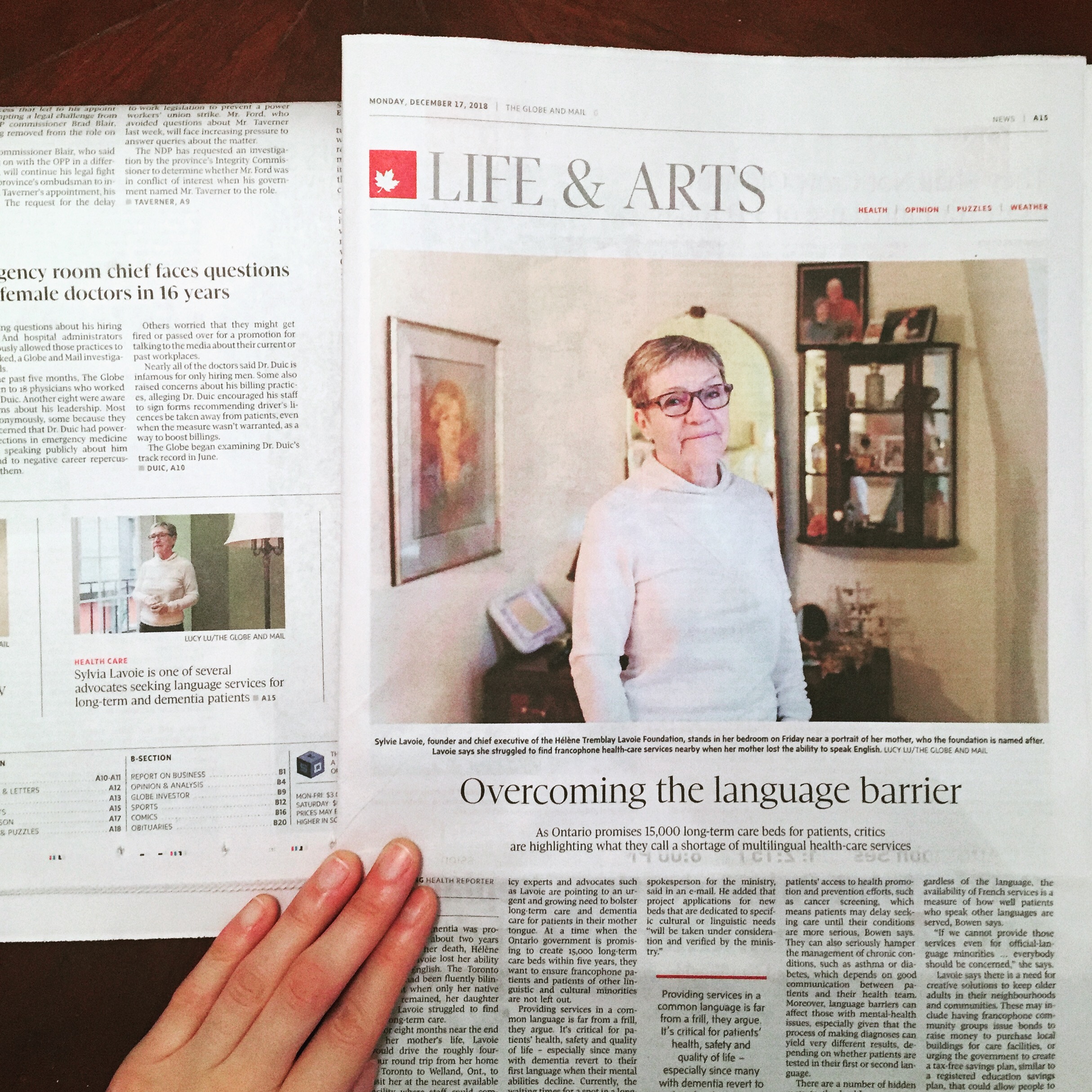 My first assignment for the Globe and Mail. Sylvie Lavoie is the founder and CEO of the Hélène Tremblay Lavoie Foundation, an organization that advocates for more long-term francophone health care services in the GTA. Lavoie struggled to find such care for her mother, who the organization is named after, when she lost her ability to speak English.