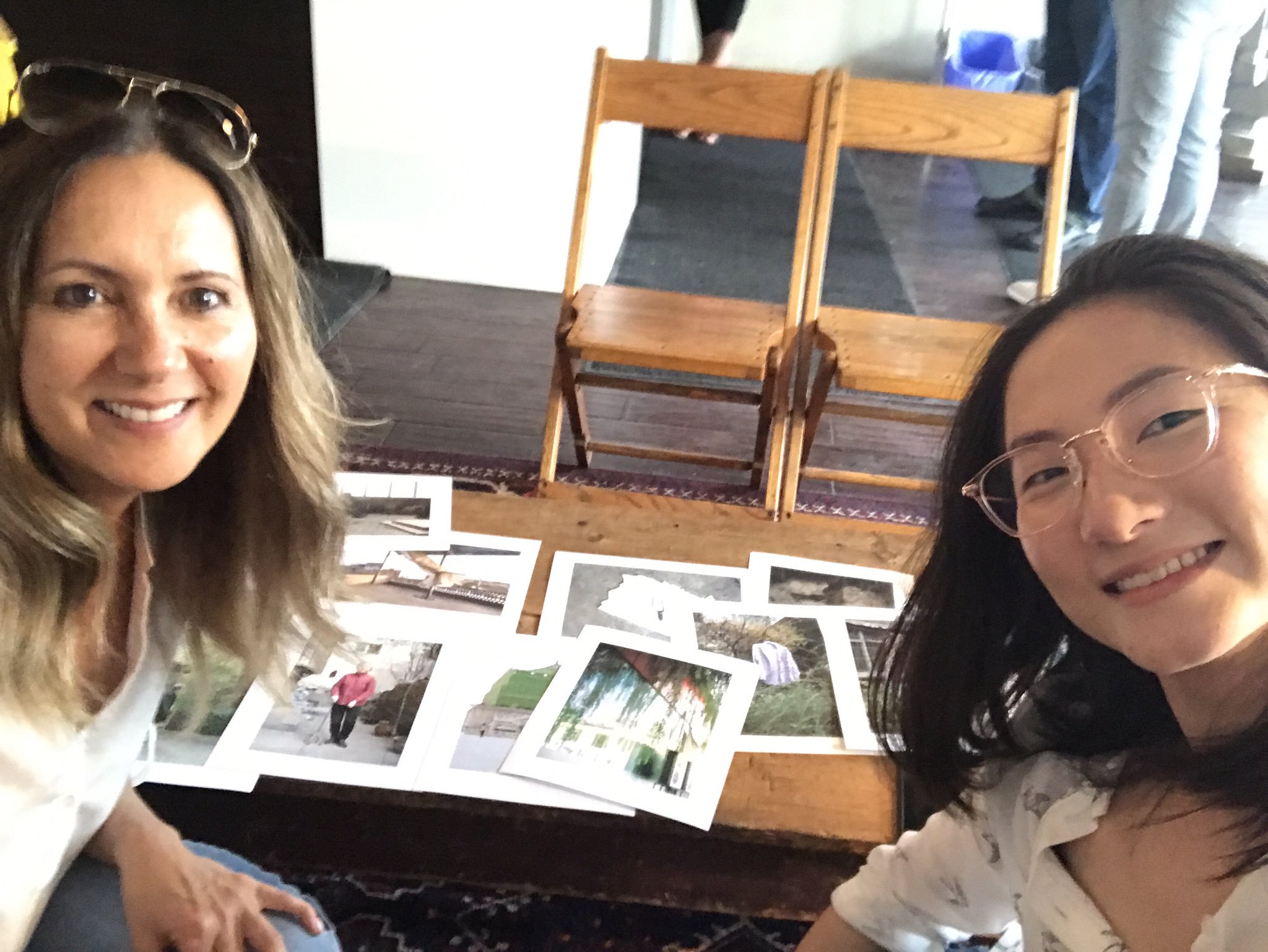Me and Theresa going through the images on our first meeting.