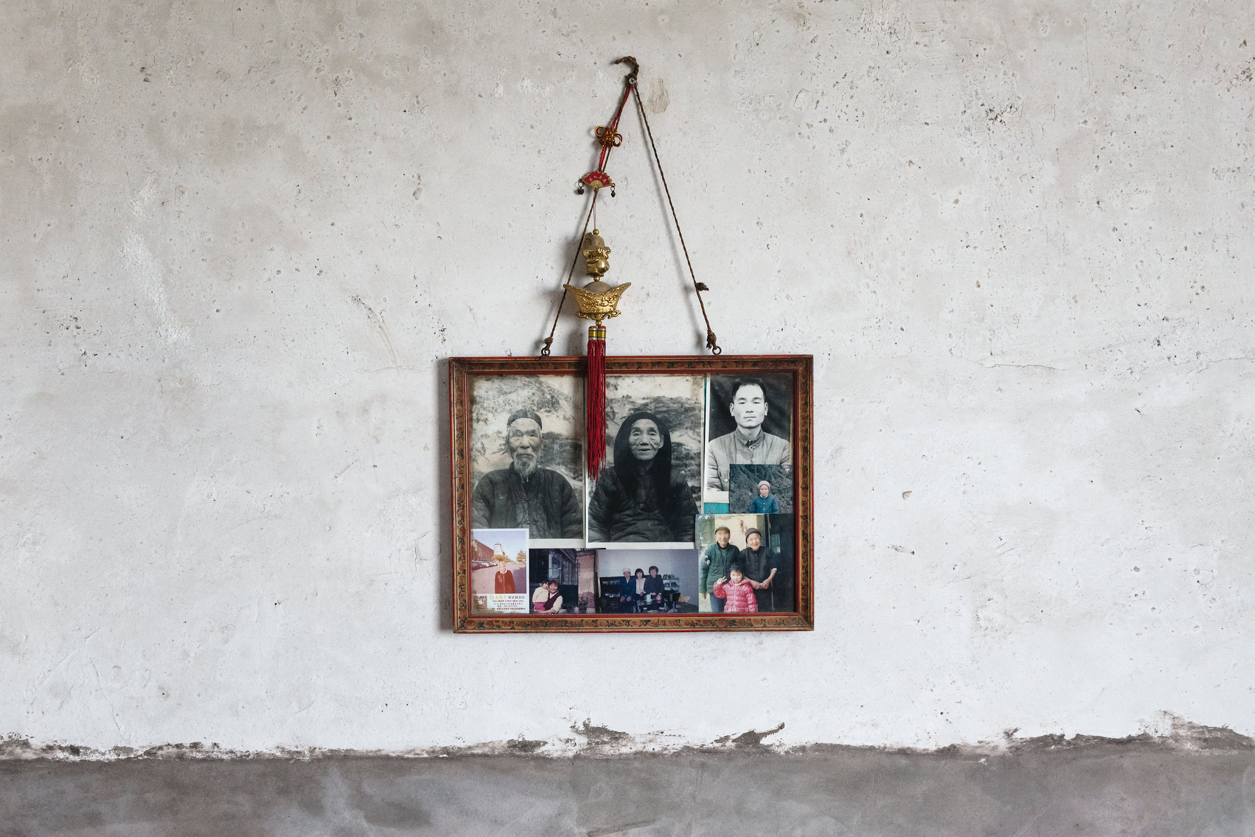  A photo of my ancestors hanging above my great aunt’s bed in Fuping, China, my grandmother’s hometown.    Artist Statement    