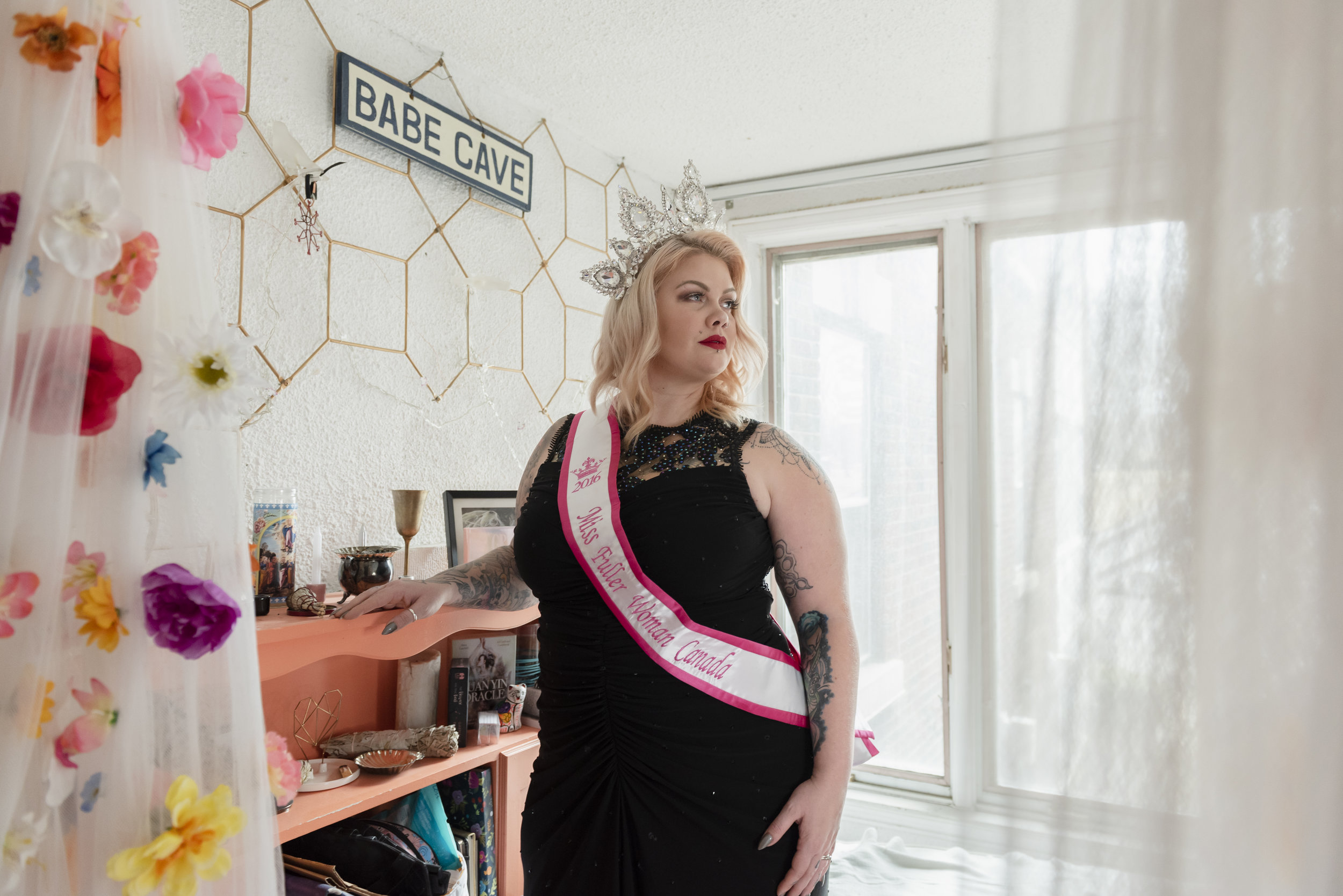 Vanessa Nash-Gale is a 39 year-old sewing and leathercraft teacher from Newfoundland. She was the winner of Miss Fuller Woman Canada in 2016. Shot in Vanessa’s home in Toronto, April 6, 2019.