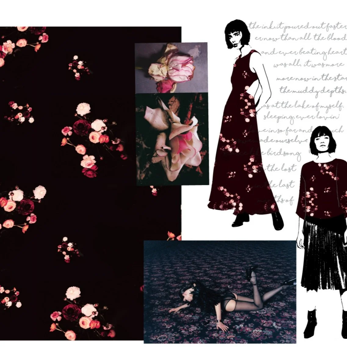 NOTE BOOK - DARK FLORAL