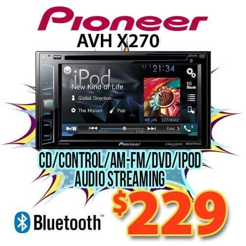 Specials on car video players and DVD monitors.