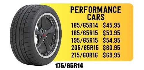 Cheap performance car tires in Escondido.