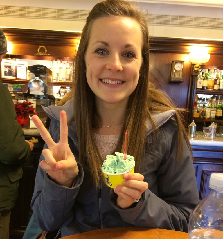 Second gelato stop: mint chocolate chip style