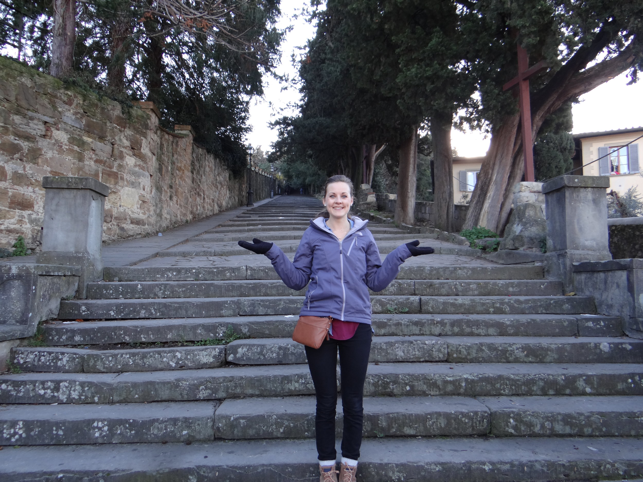 The steps up to the Piazzale Michaelangelo, a lookout spot for Florence. 