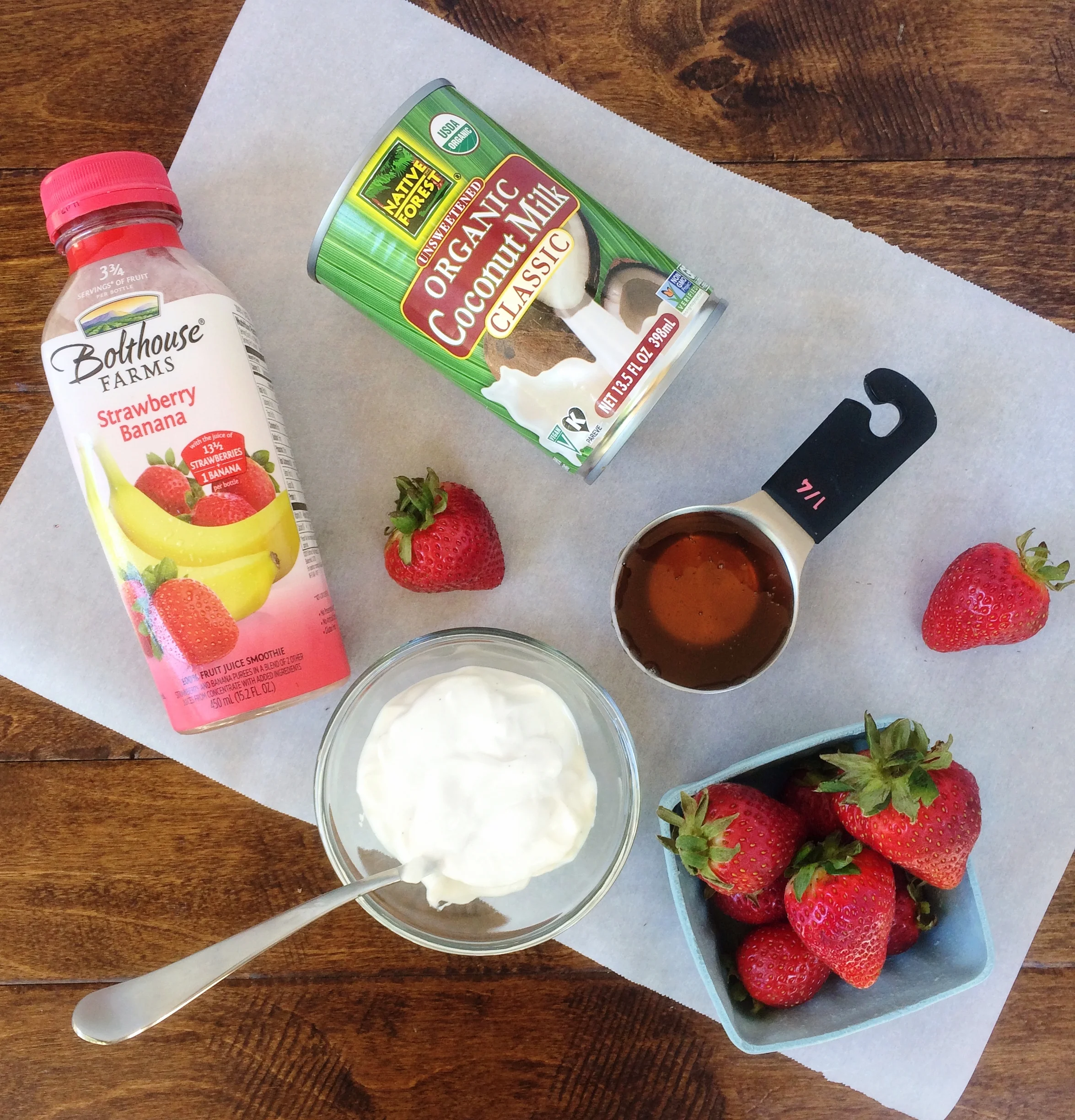 Strawberries and coconut cream homemade ice cream