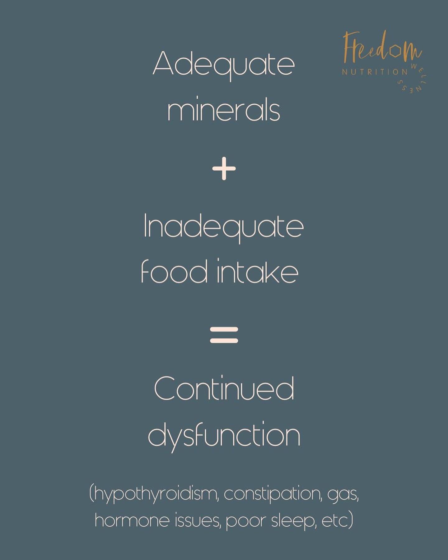 Energy intake matters. 

It can be easy to get distracted by the shiny supplements, protocols, and mineral mocktails at the expense of focusing on the basics. And one of the most important &ldquo;basics&rdquo; is getting adequate fuel. Not eating eno