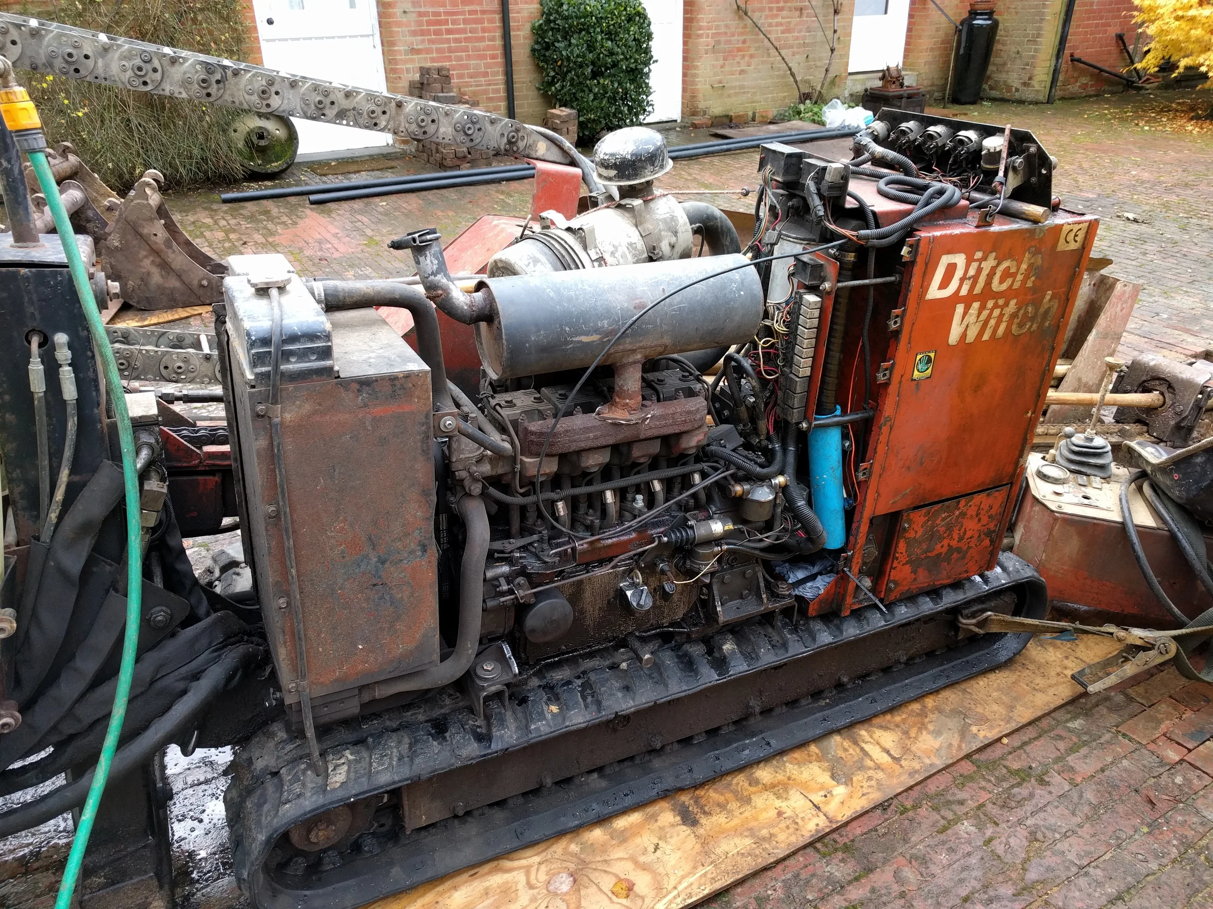 This is one of the best bits of machinery i've ever seen; a kind of tank crossed with an old Massey Ferguson, it bored a hole from the Still House to the biodigester meaning the handsome victorian brick courtyard could lie undisturbed.
