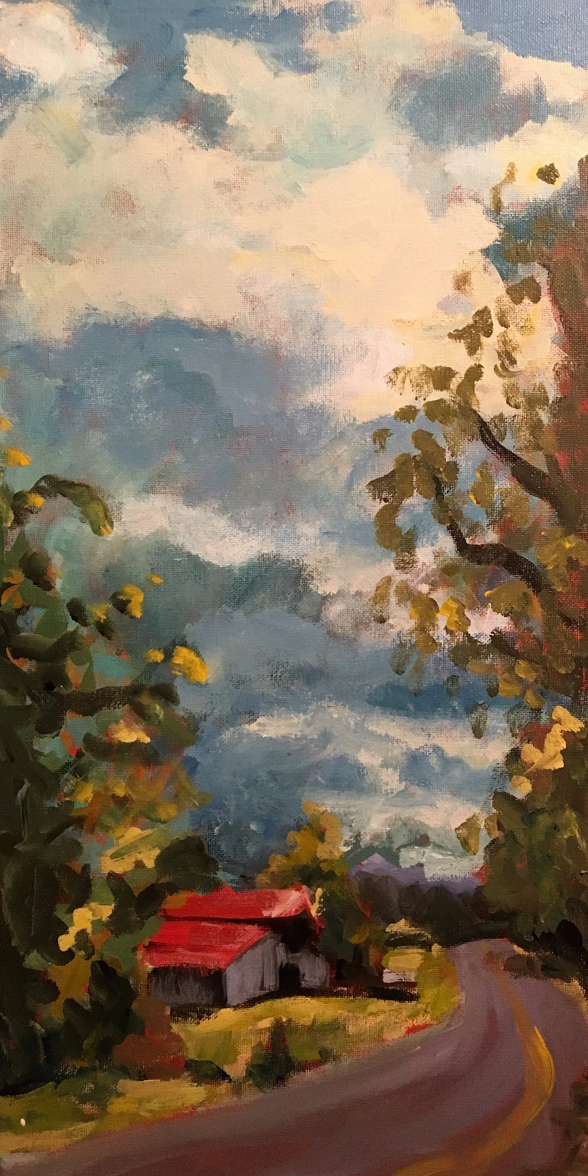 Palette Knife Paint-Along Class "Barn on Big East Fork"