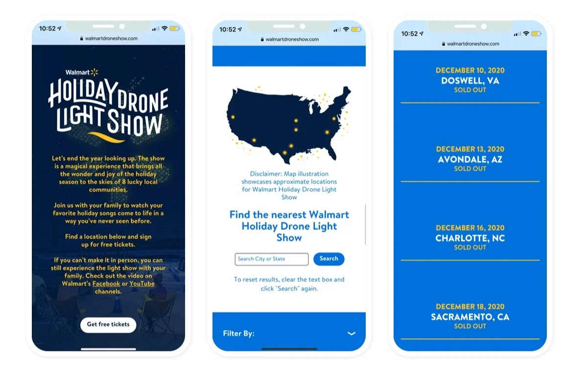 Walmart Holiday Drone Tour original campaign image