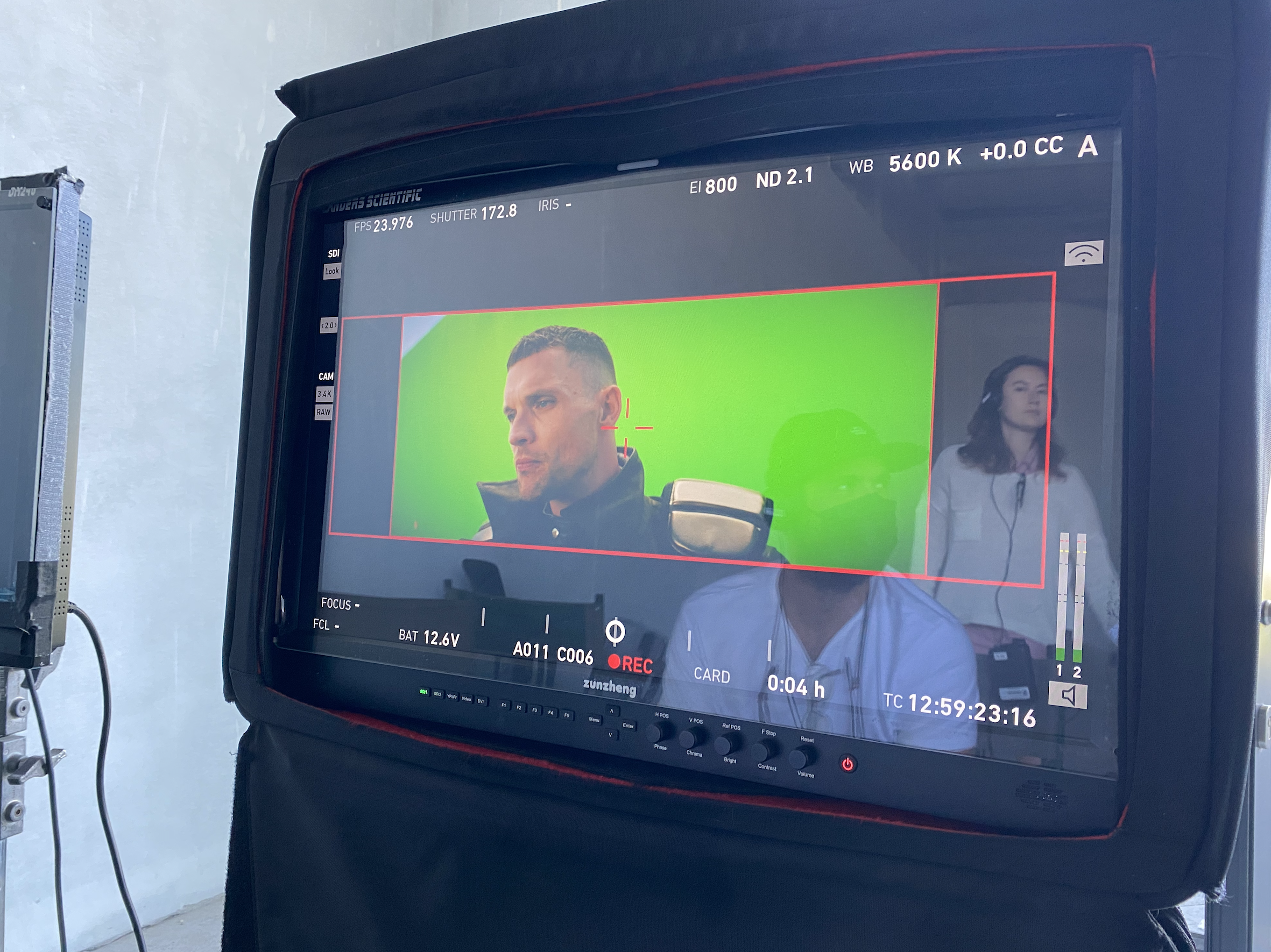 Fry Again production monitor on set